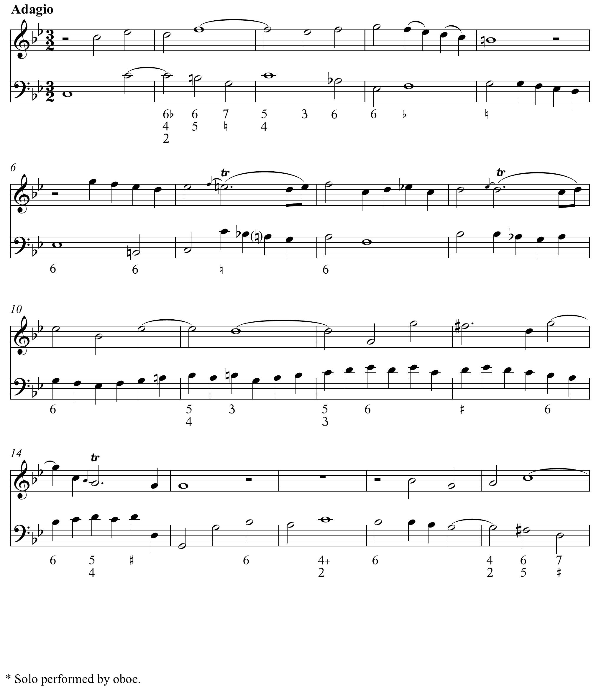 Georg Philipp Telemann Kleine Kammermusik Altered score page 1