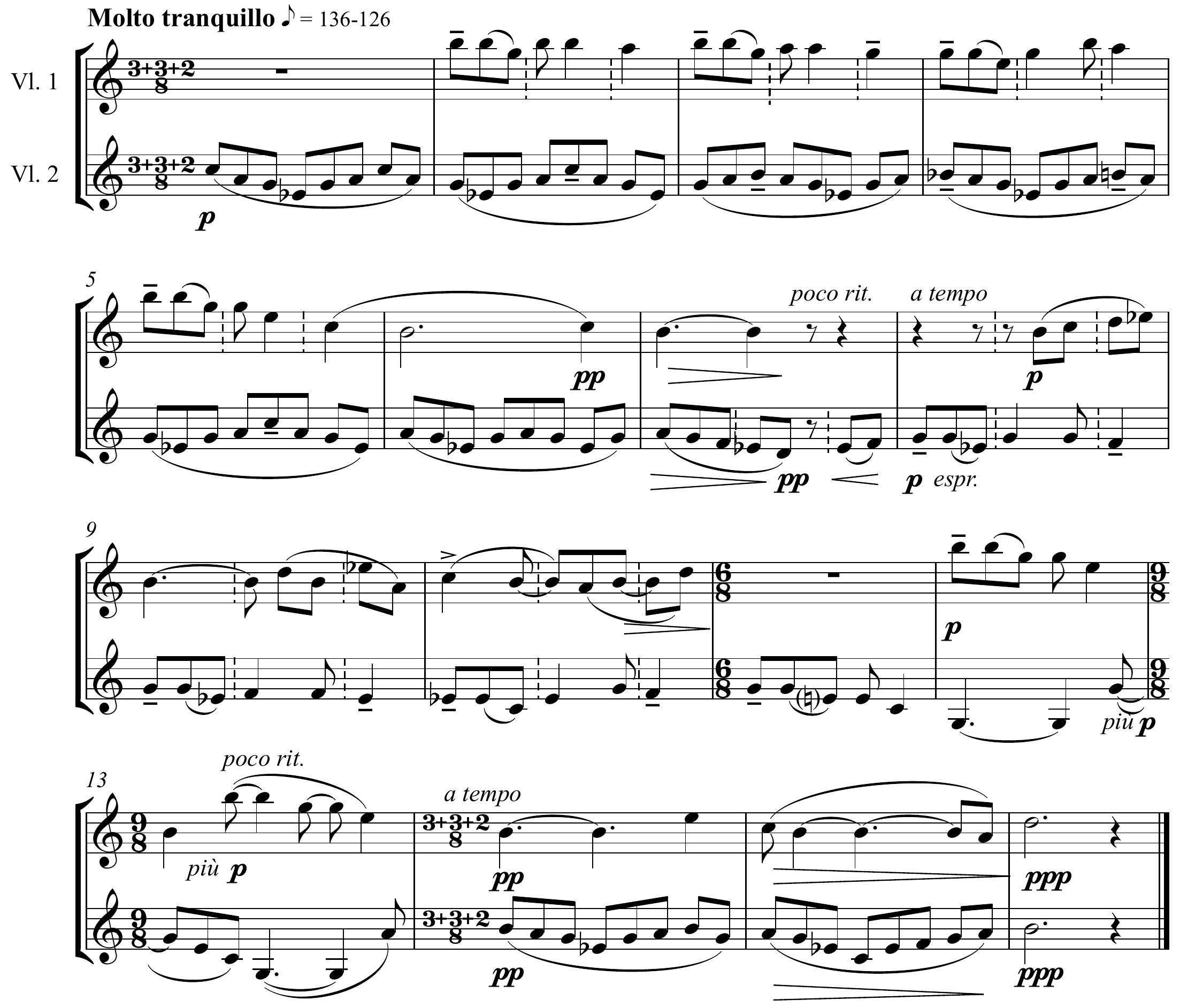 Béla Bartok Duo No. 19, ‘Märchen’ Altered score page 1