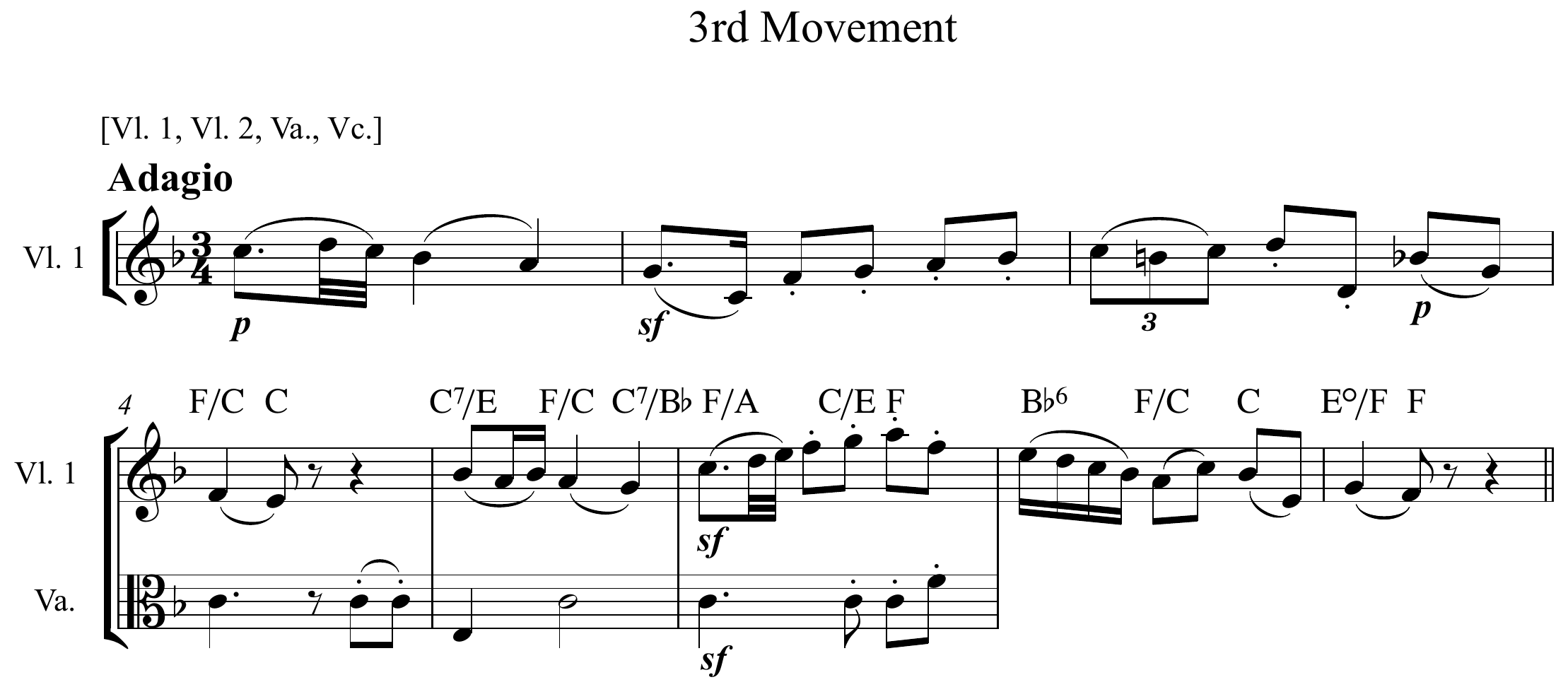 Joseph Haydn String Quartet Op. 33 No. 3 Altered score page 1