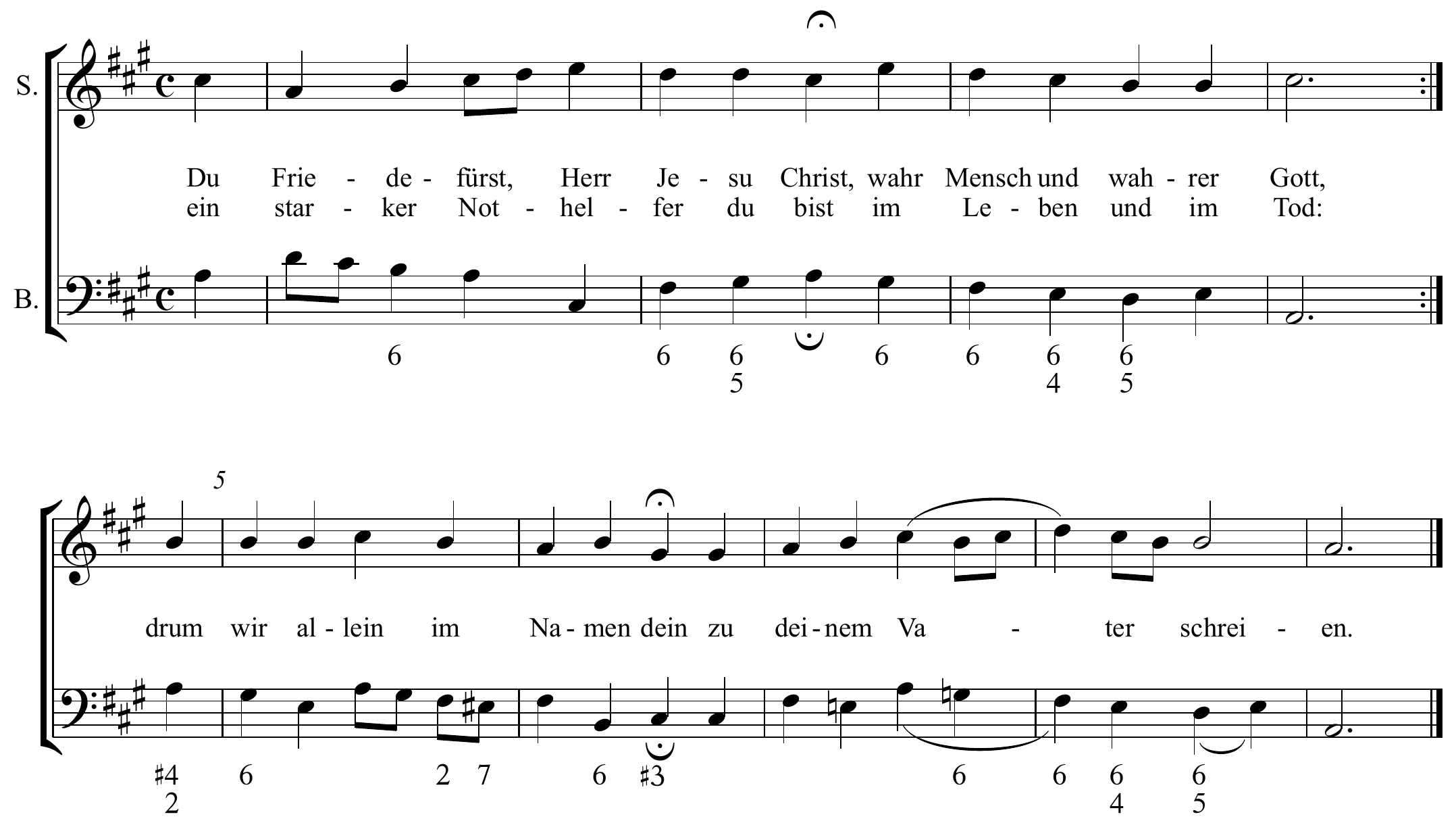 Johann Sebastian Bach Du Friedefürst, Herr Jesu Christ Altered score page 1