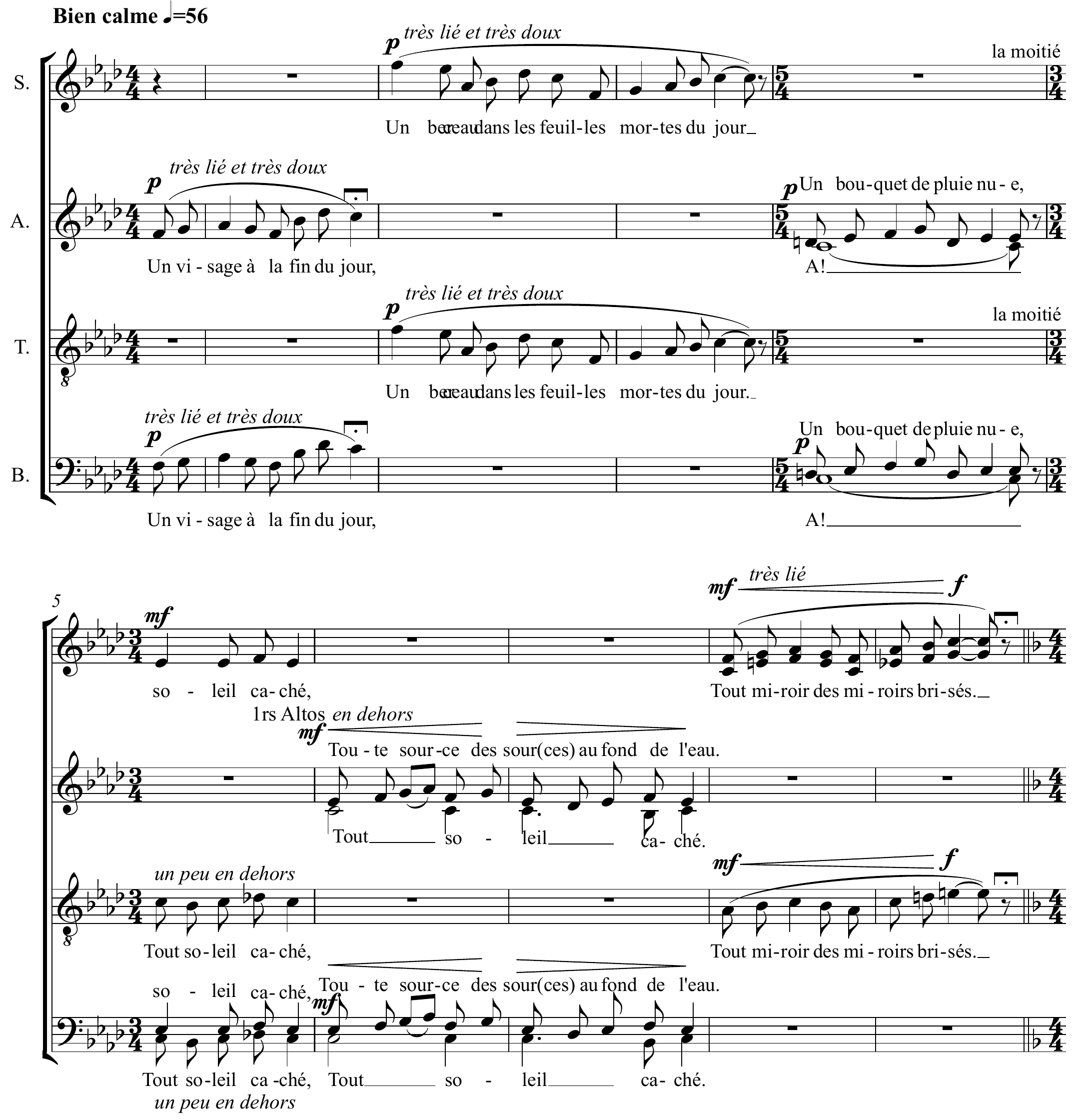 Francis Poulenc Belle et ressemblante Altered score page 1
