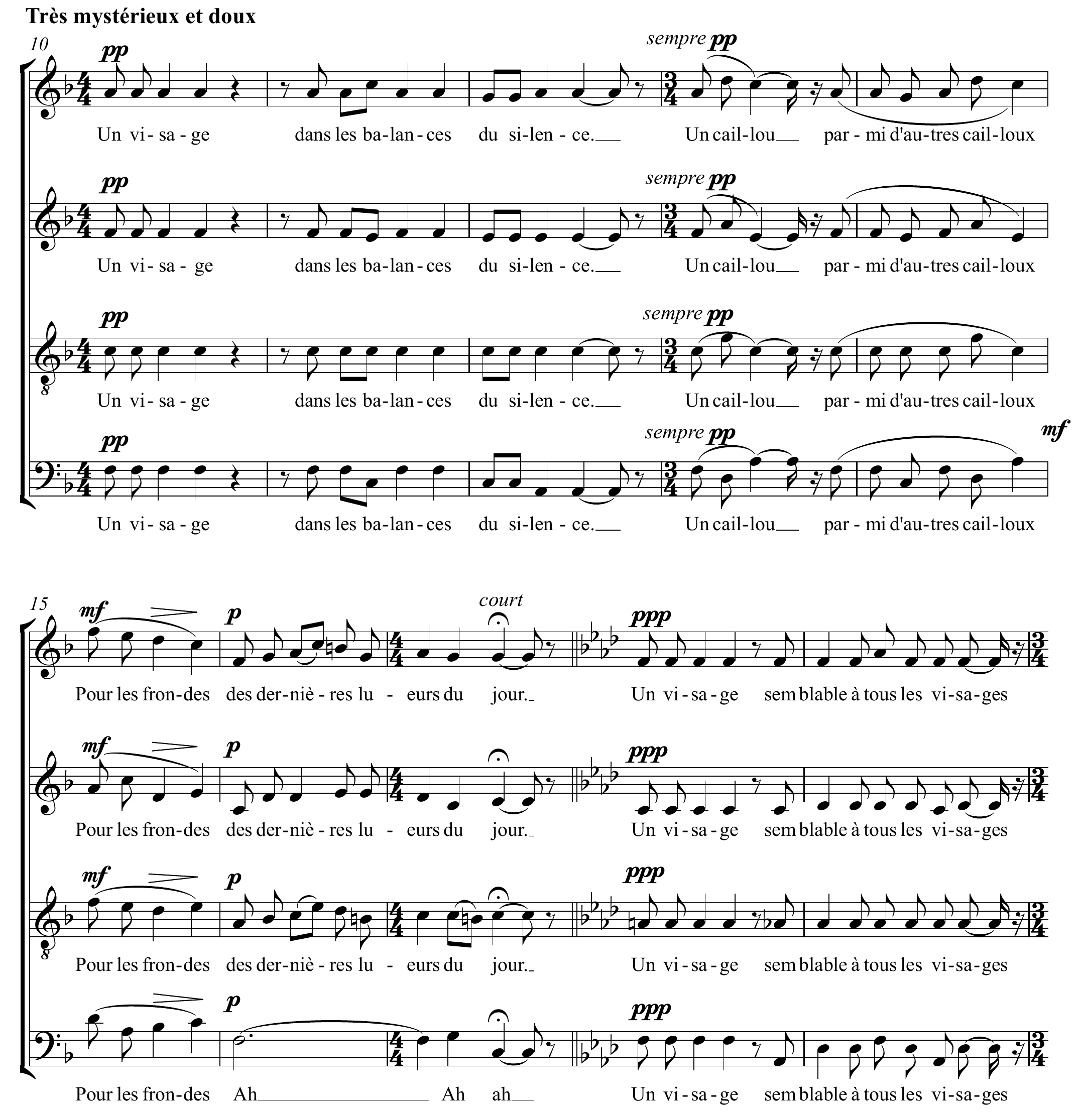 Francis Poulenc Belle et ressemblante Altered score page 2