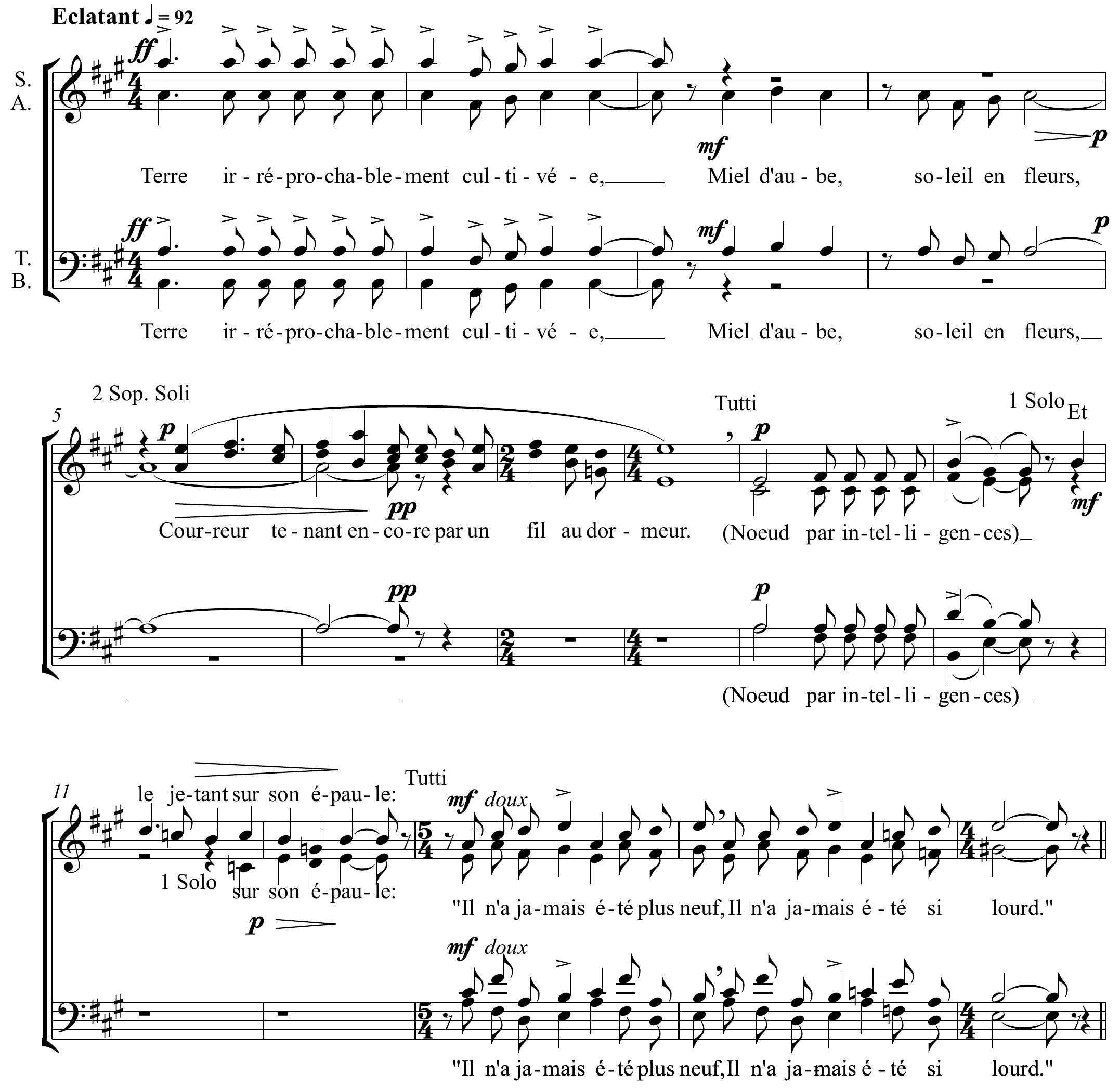 Francis Poulenc Luire Altered score page 1