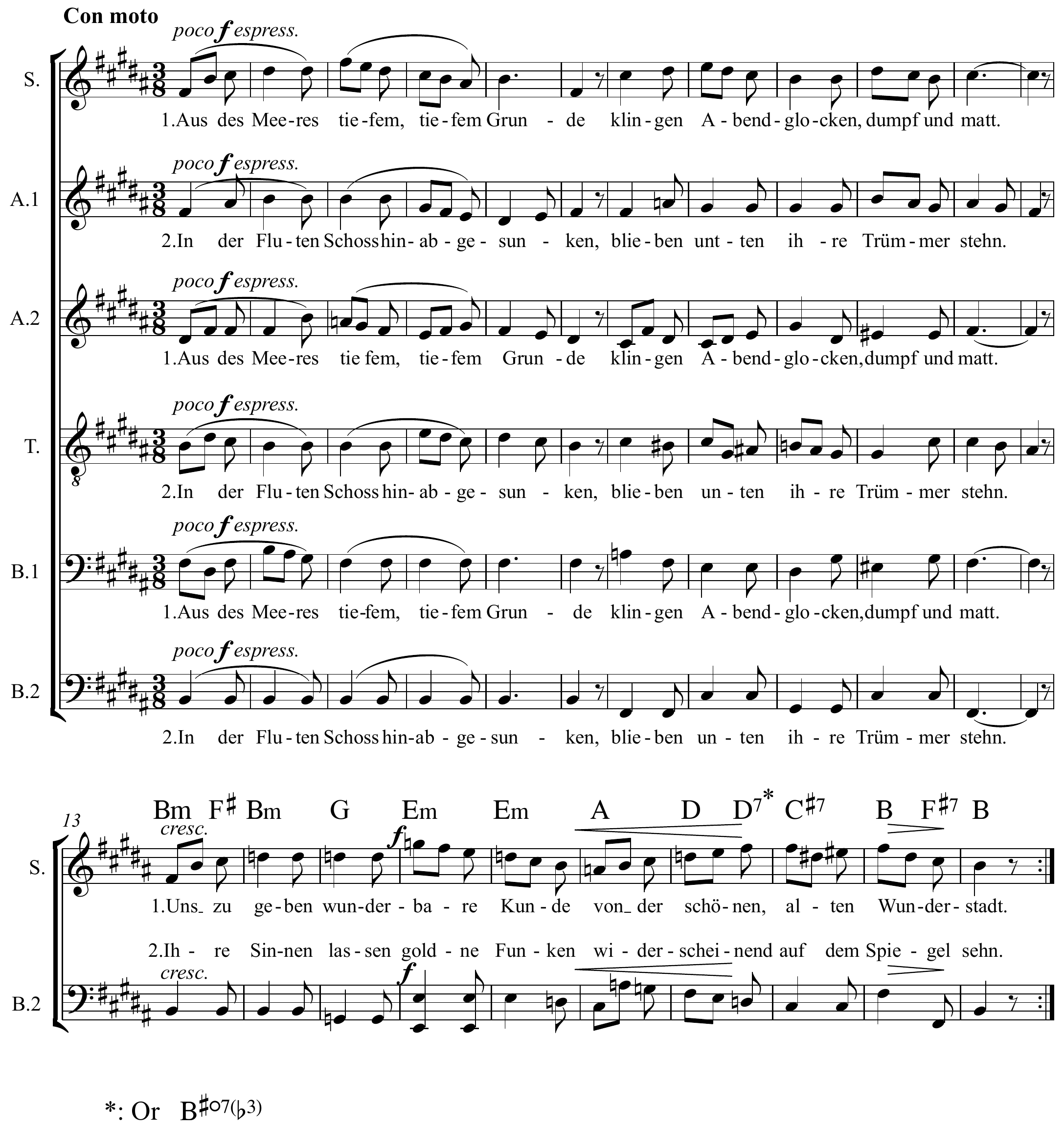 Johannes Brahms Vineta Altered score page 1