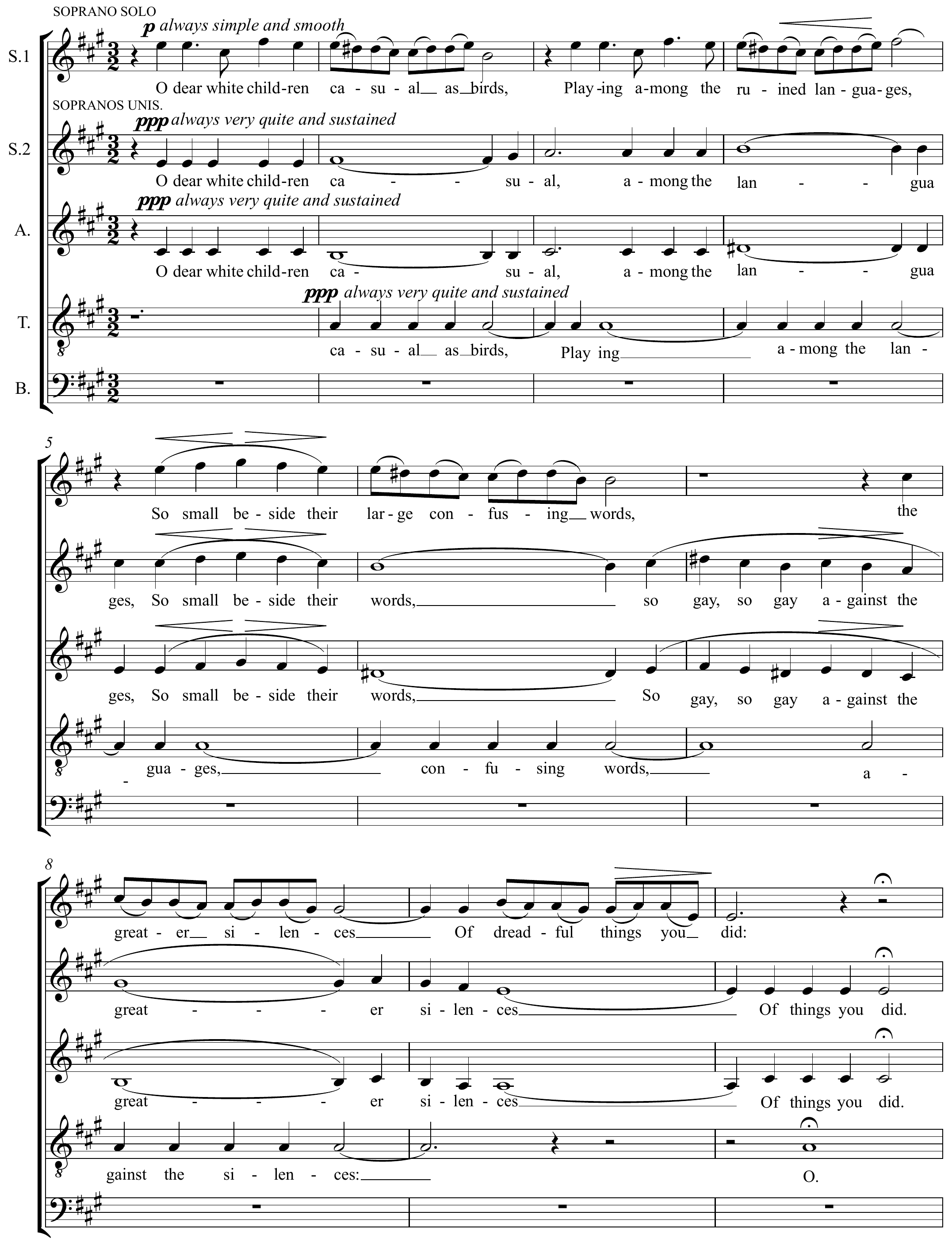 Benjamin Britten Hymn to St. Cecilie Altered score page 1