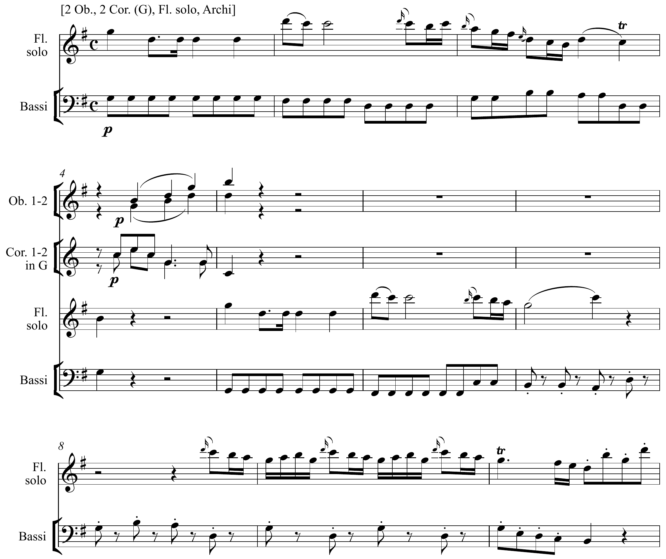 Wolfgang Amadeus Mozart Flute Concerto, KV 313 Altered score page 1