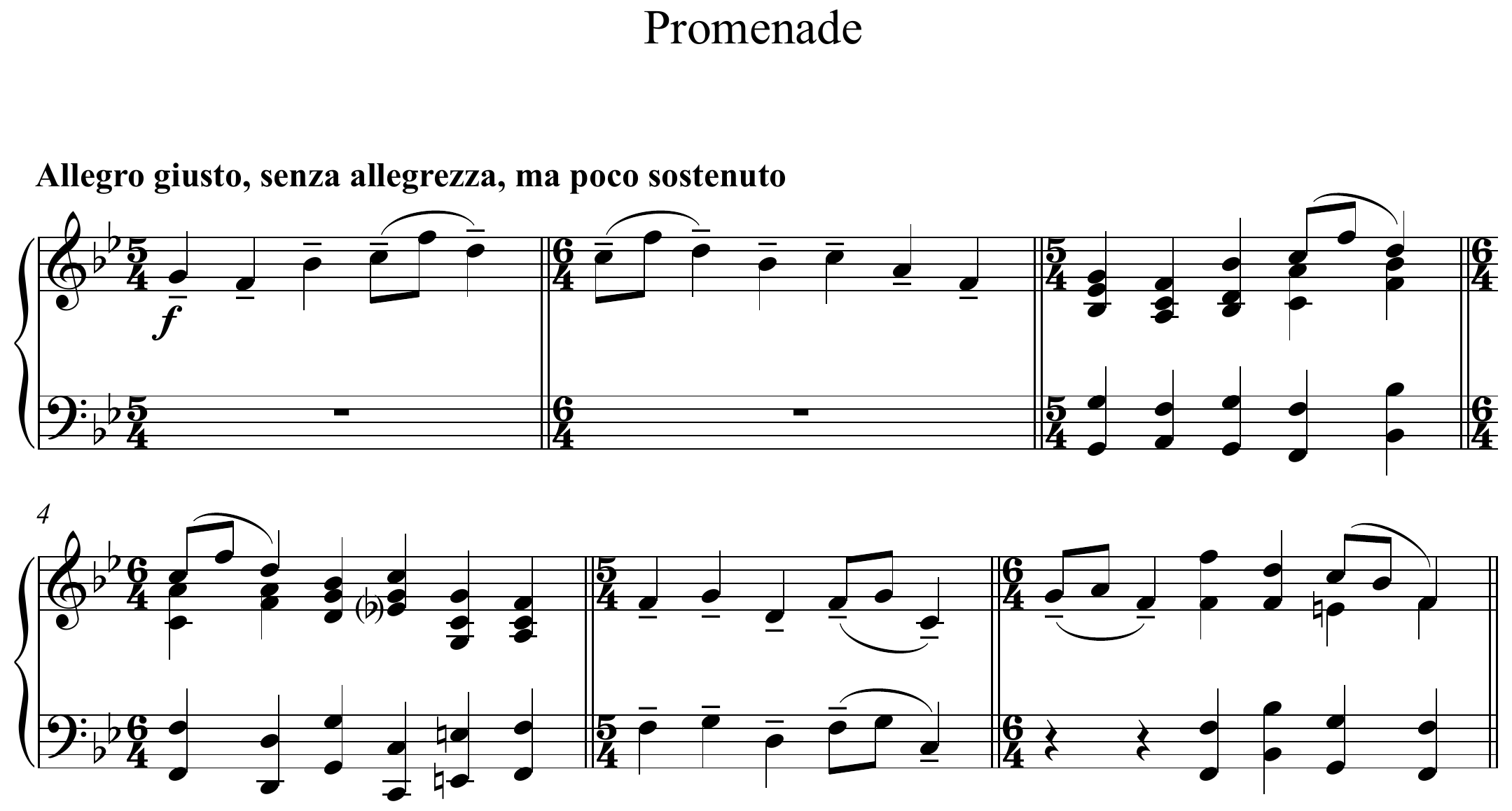 Modest Mussorgsky Pictures at an Exhibition Altered score page 1