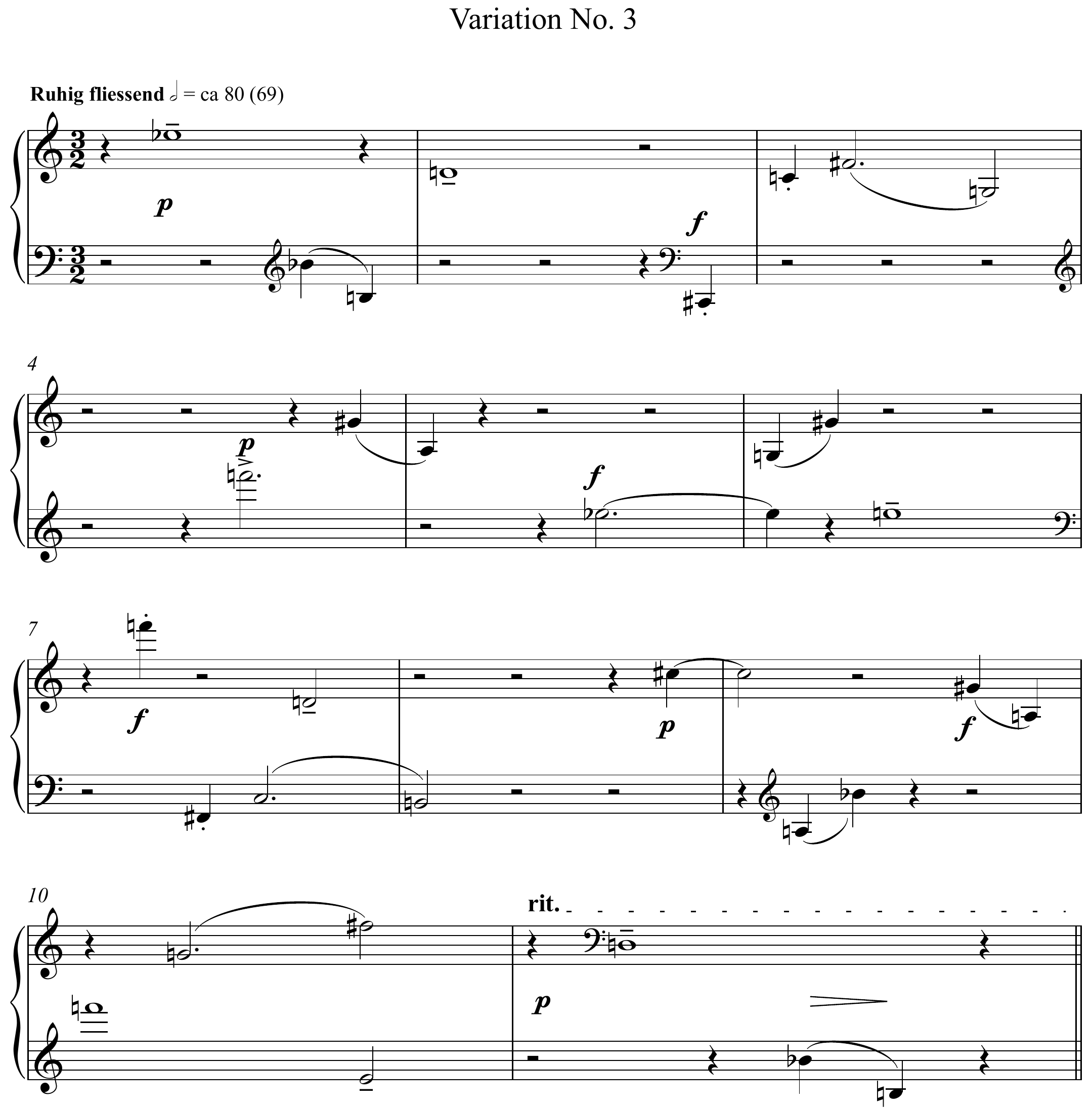 Anton Webern Variations, Op. 27 Altered score page 1
