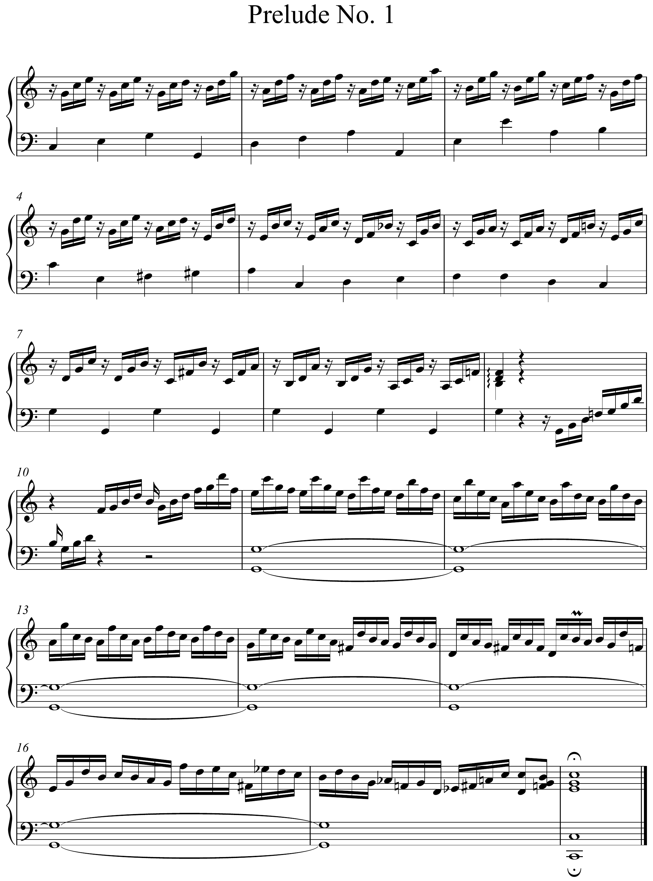 Johann Sebastian Bach Klavierbüchlein for W.F. Bach Altered score page 1