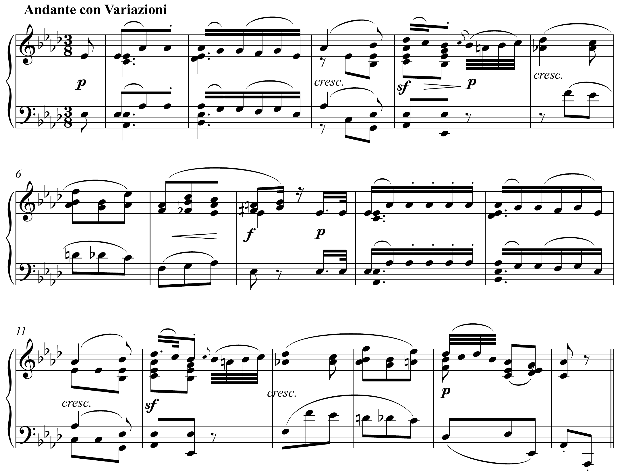 Ludwig van Beethoven Sonata No. 12 Altered score page 1