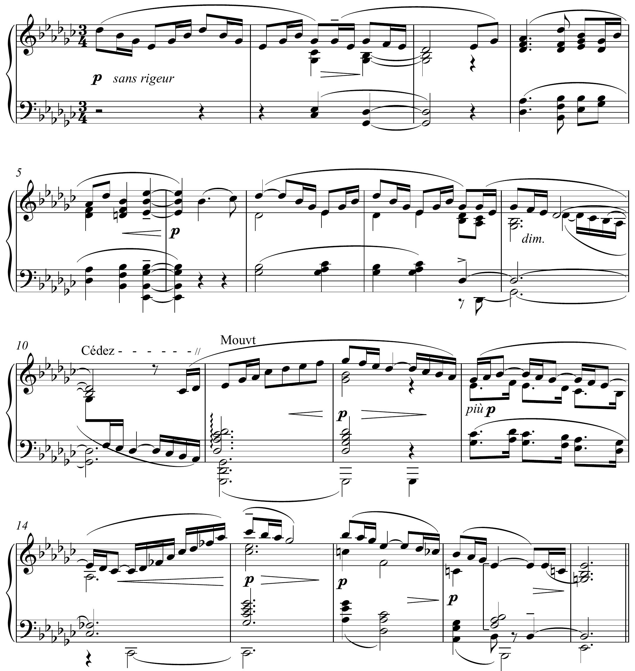 Claude Debussy Preludes Vol. 1, No. 8 Altered score page 1