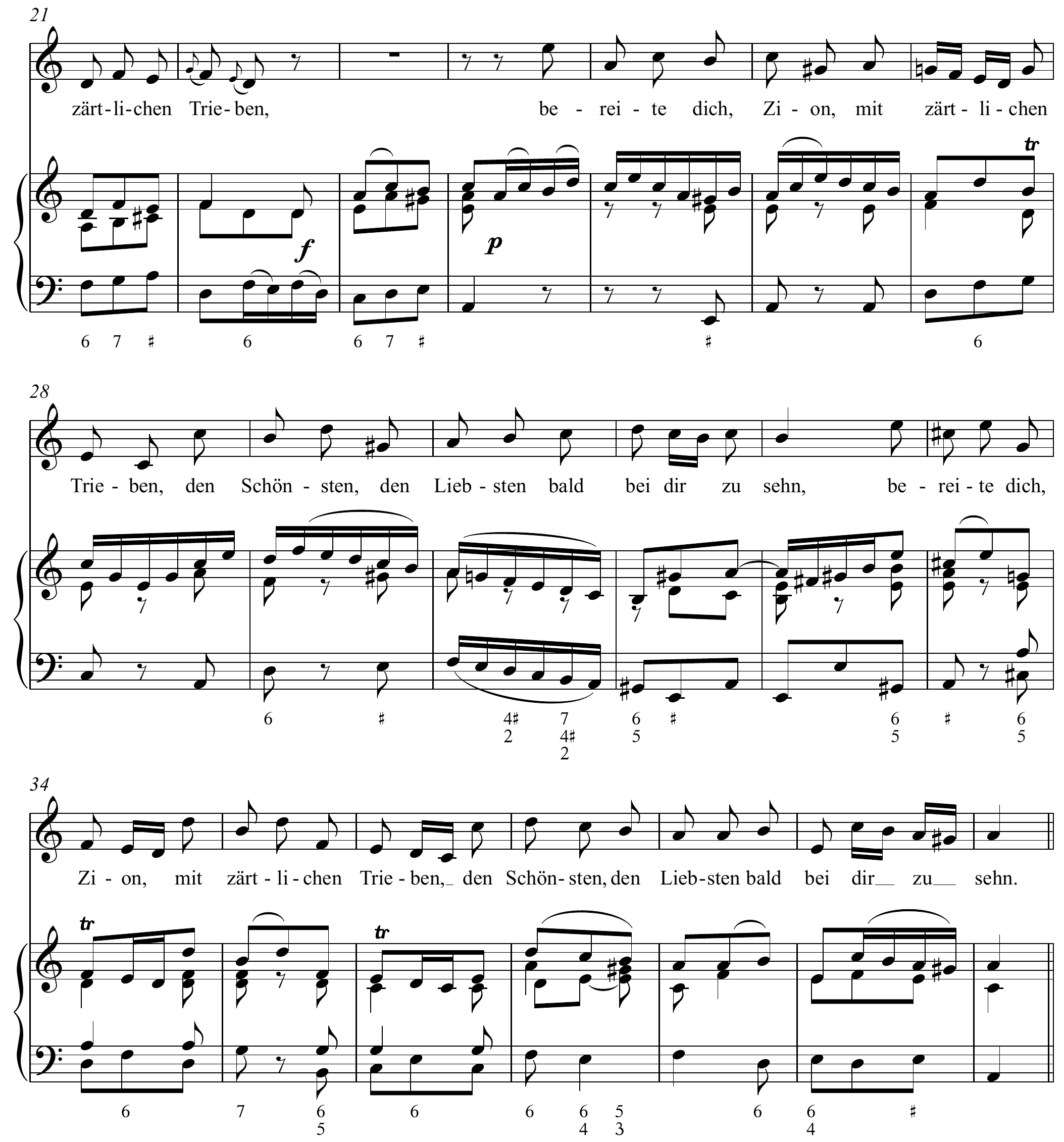 Johann Sebastian Bach Bereite dich Zion Altered score page 2
