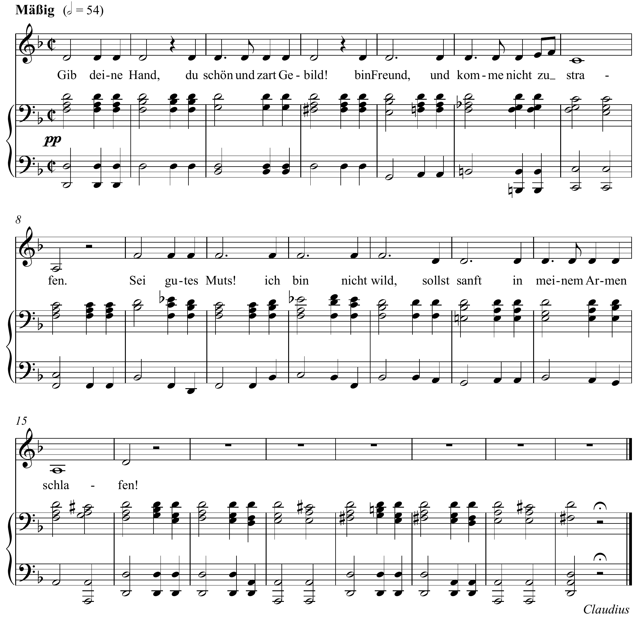 Franz Schubert Der Tod und das Mädchen Altered score page 1
