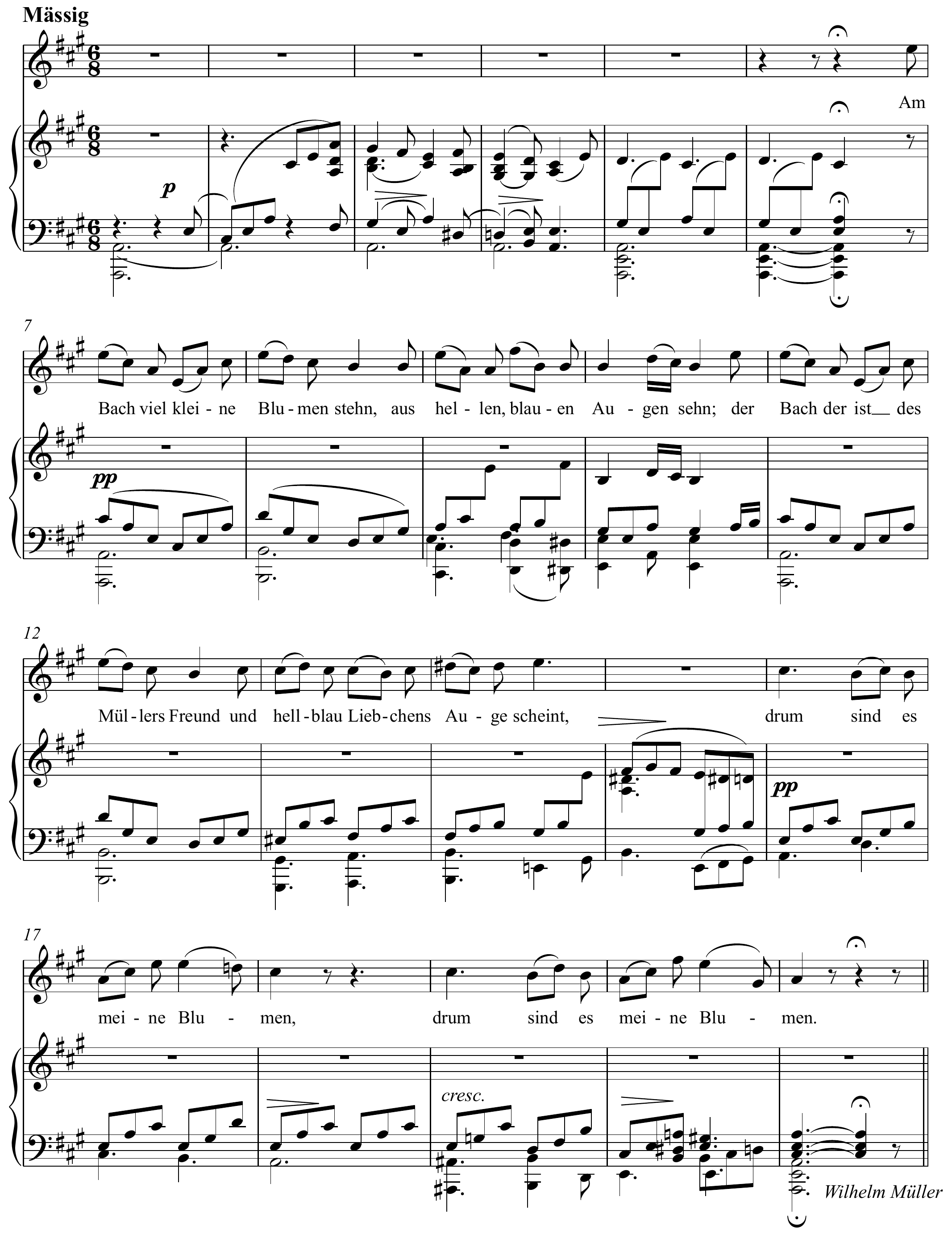 Franz Schubert Des Müllers Blumen Altered score page 1
