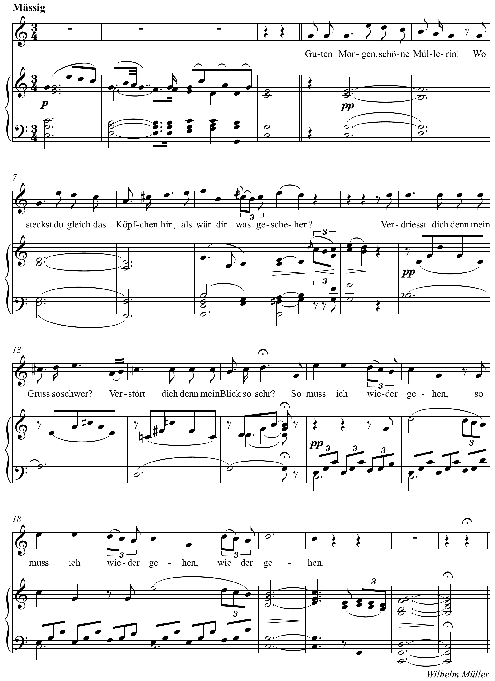 Franz Schubert Morgengruss Altered score page 1