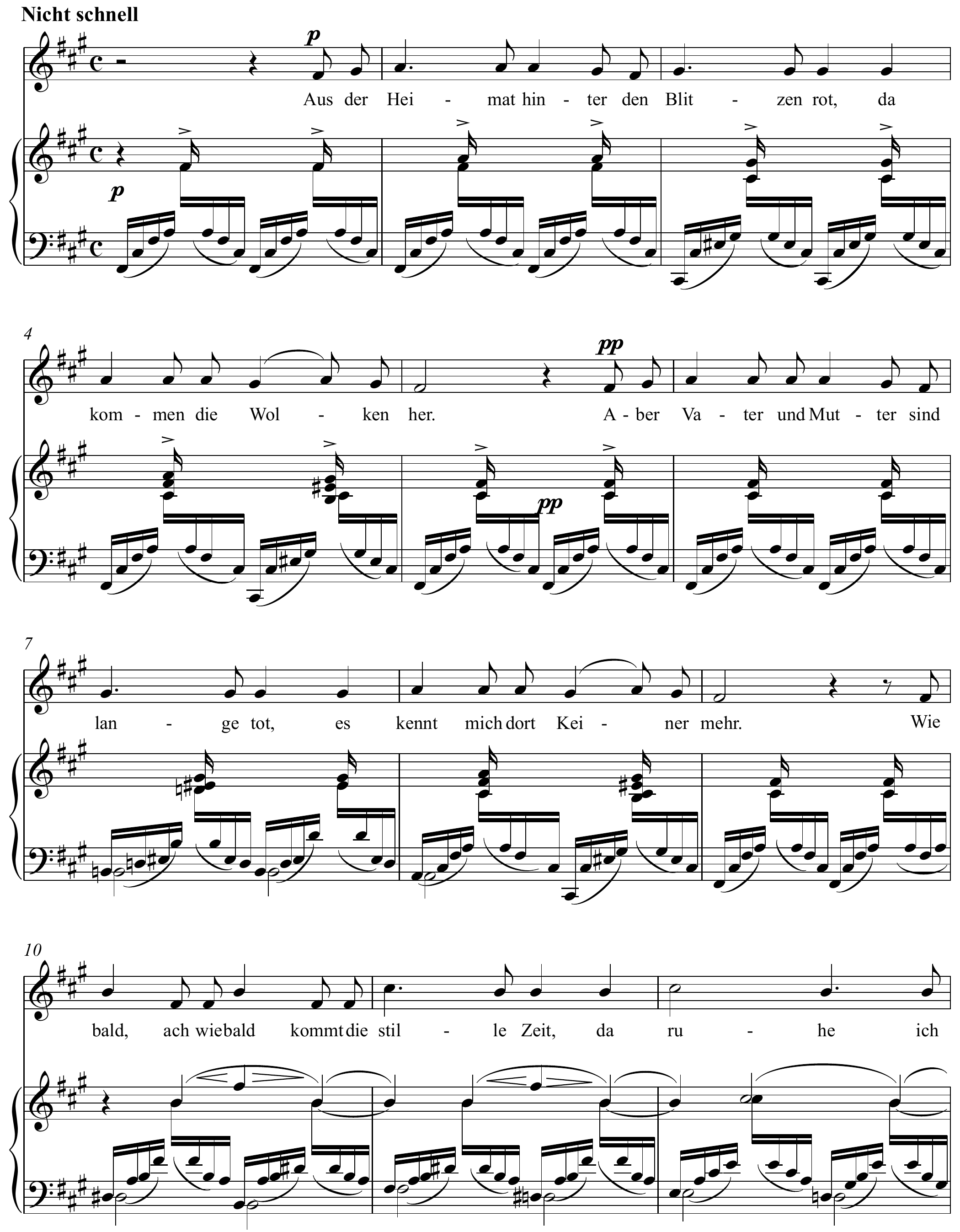 Robert Schumann In der Fremde Altered score page 1
