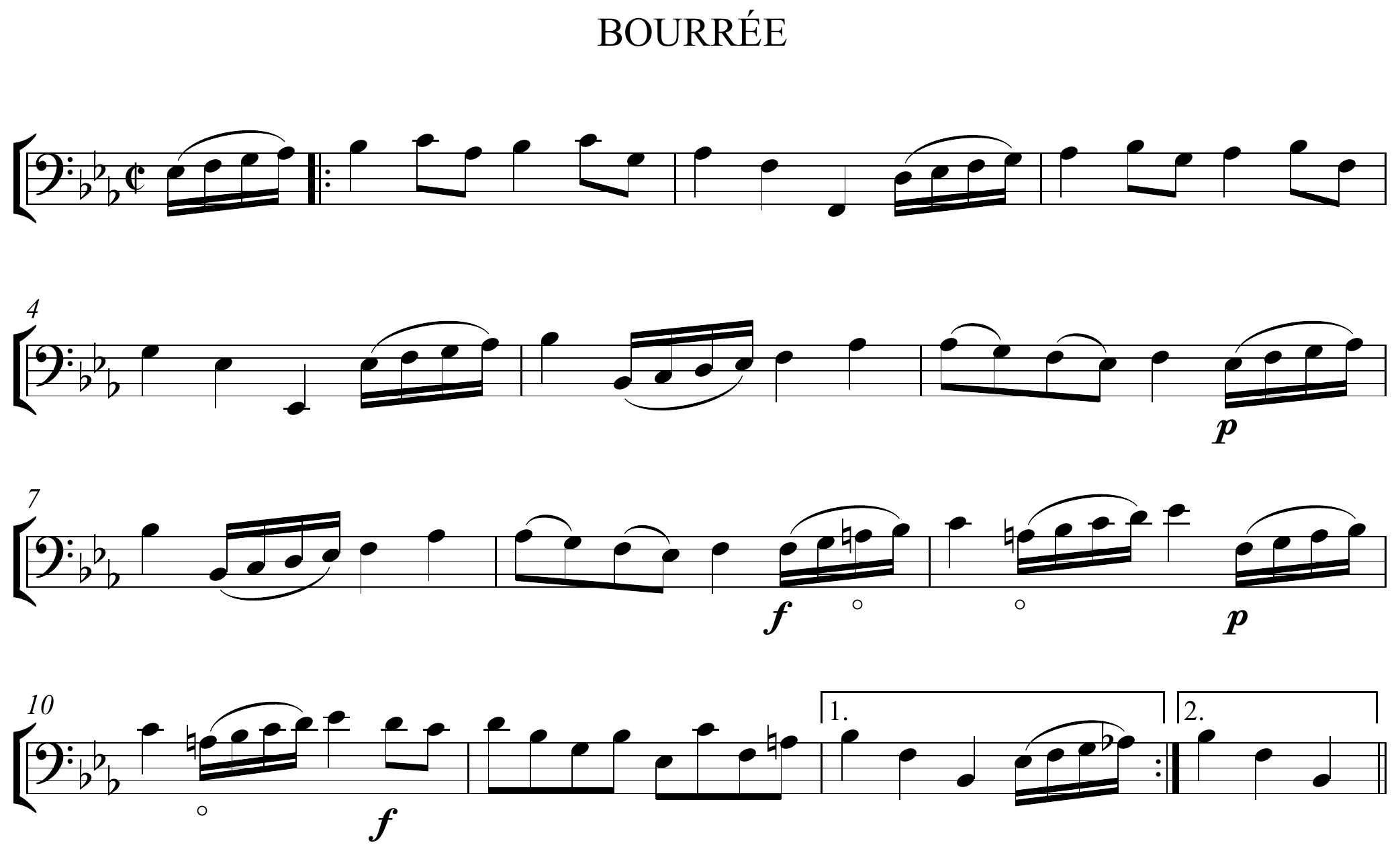 Johann Sebastian Bach Cello Suite No. 4, BWV 1010 Original score page 1