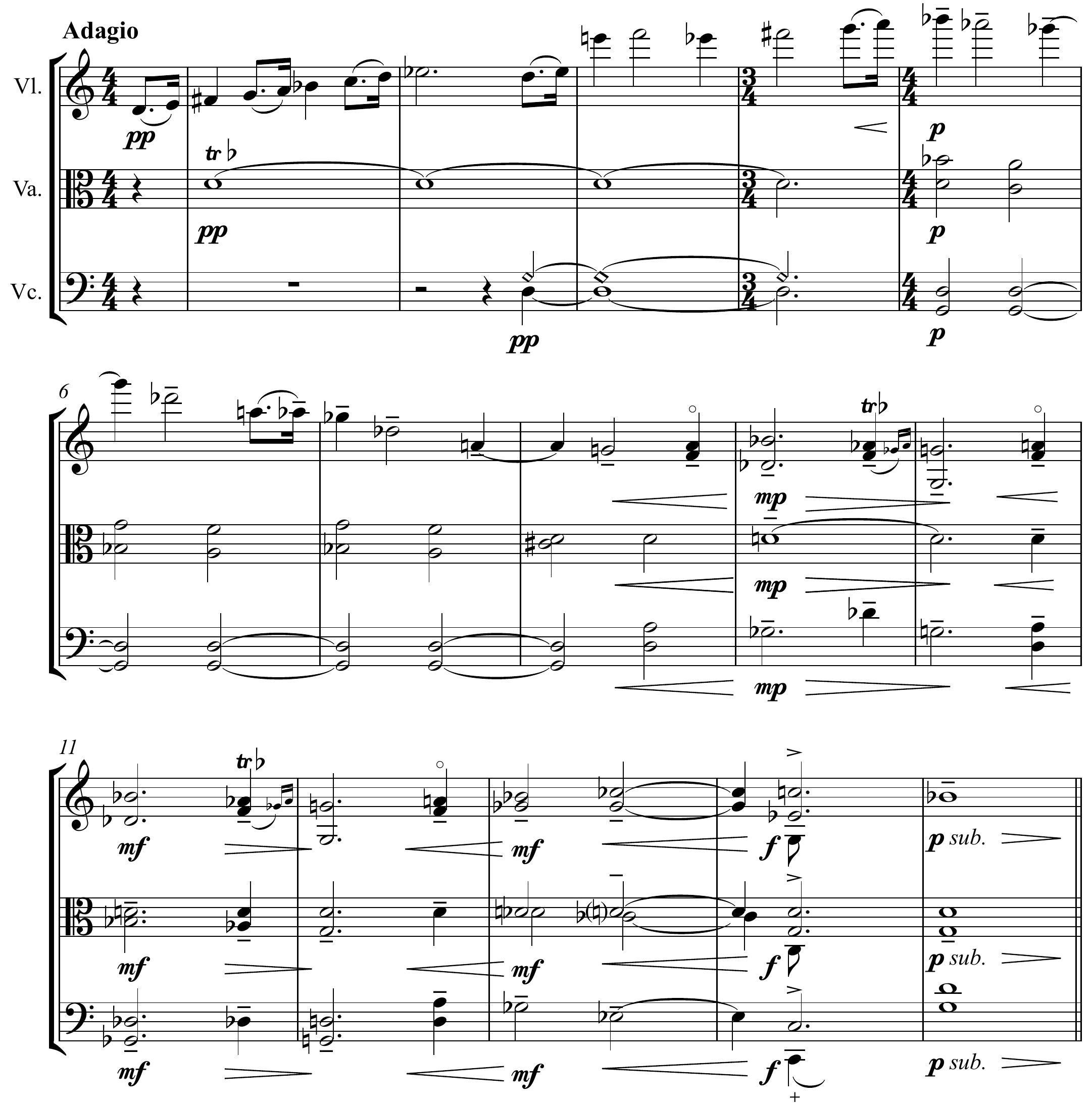 Alfred Schnittke String Trio Original score page 1