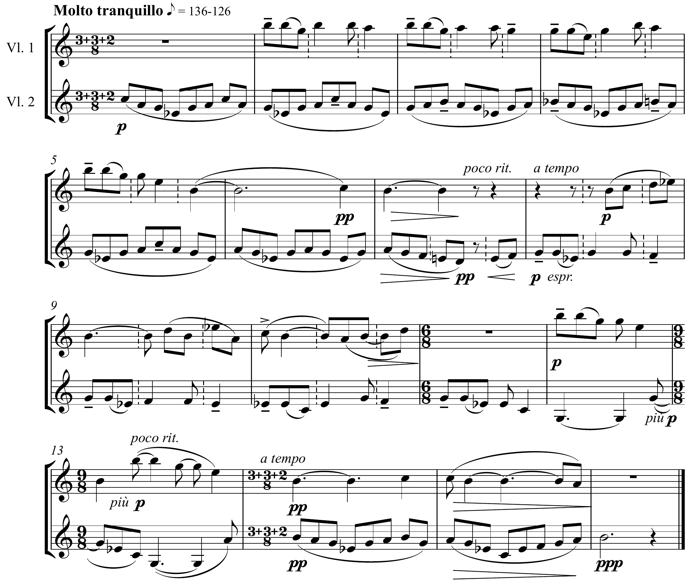 Béla Bartok Duo No. 19, ‘Märchen’ Original score page 1