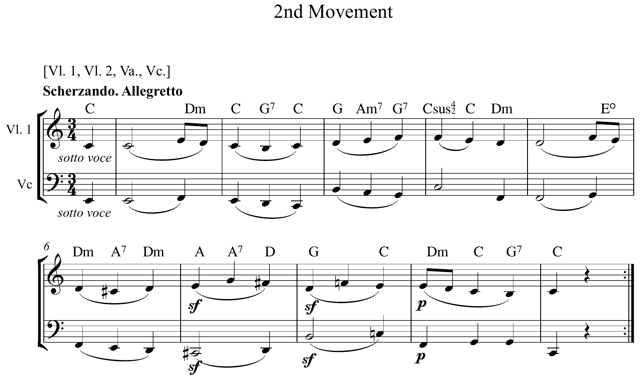 Joseph Haydn String Quartet Op. 33 No. 3 Original score page 1