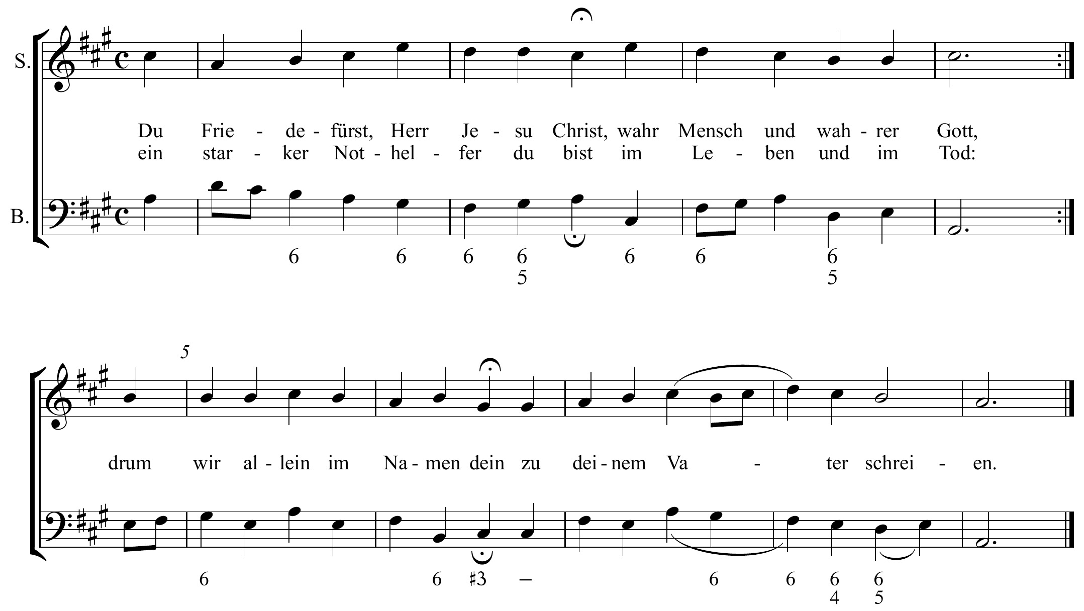 Johann Sebastian Bach Du Friedefürst, Herr Jesu Christ Original score page 1