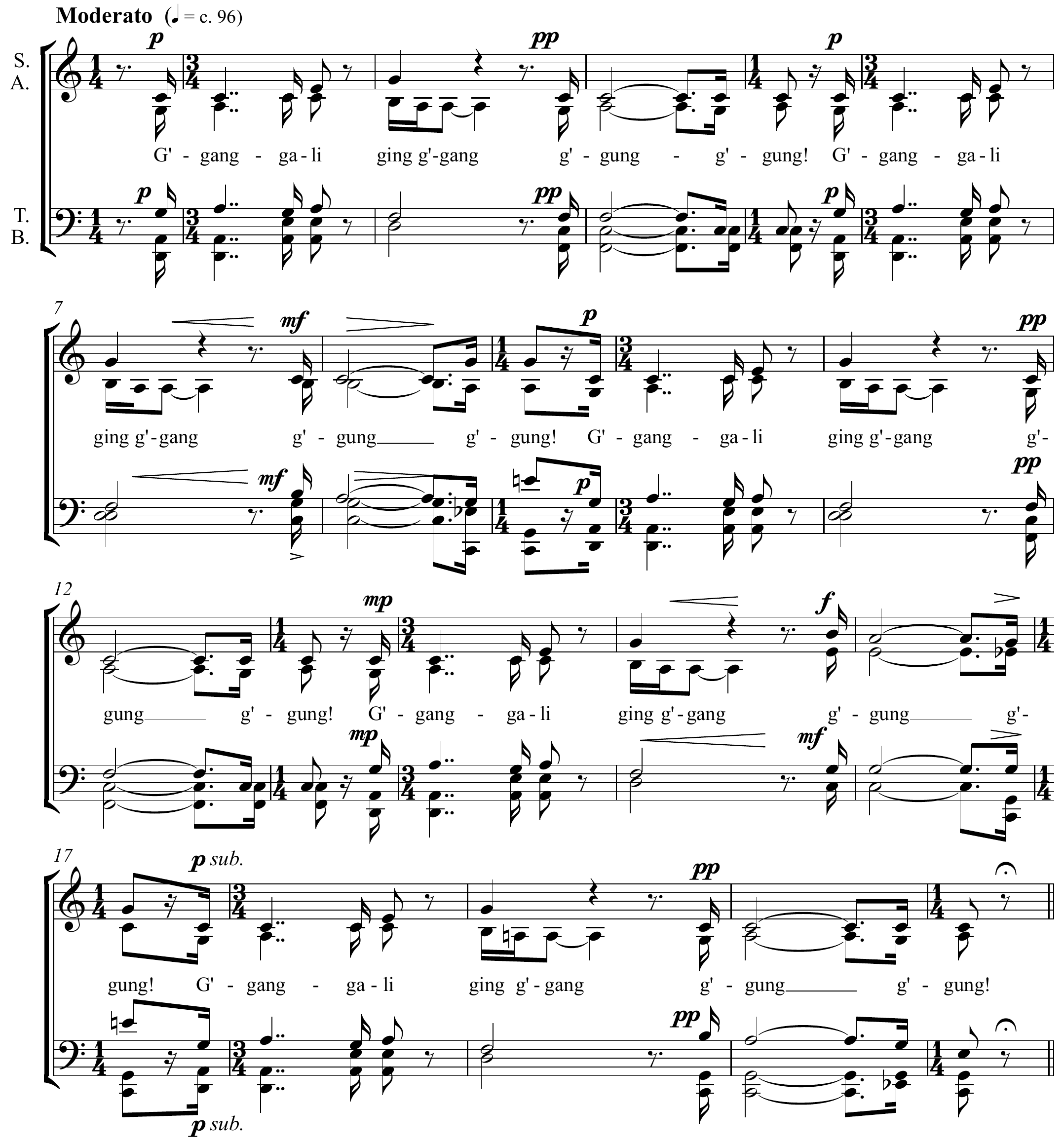 Per Nørgård ‘Wiigen-Lied’ Original score page 1