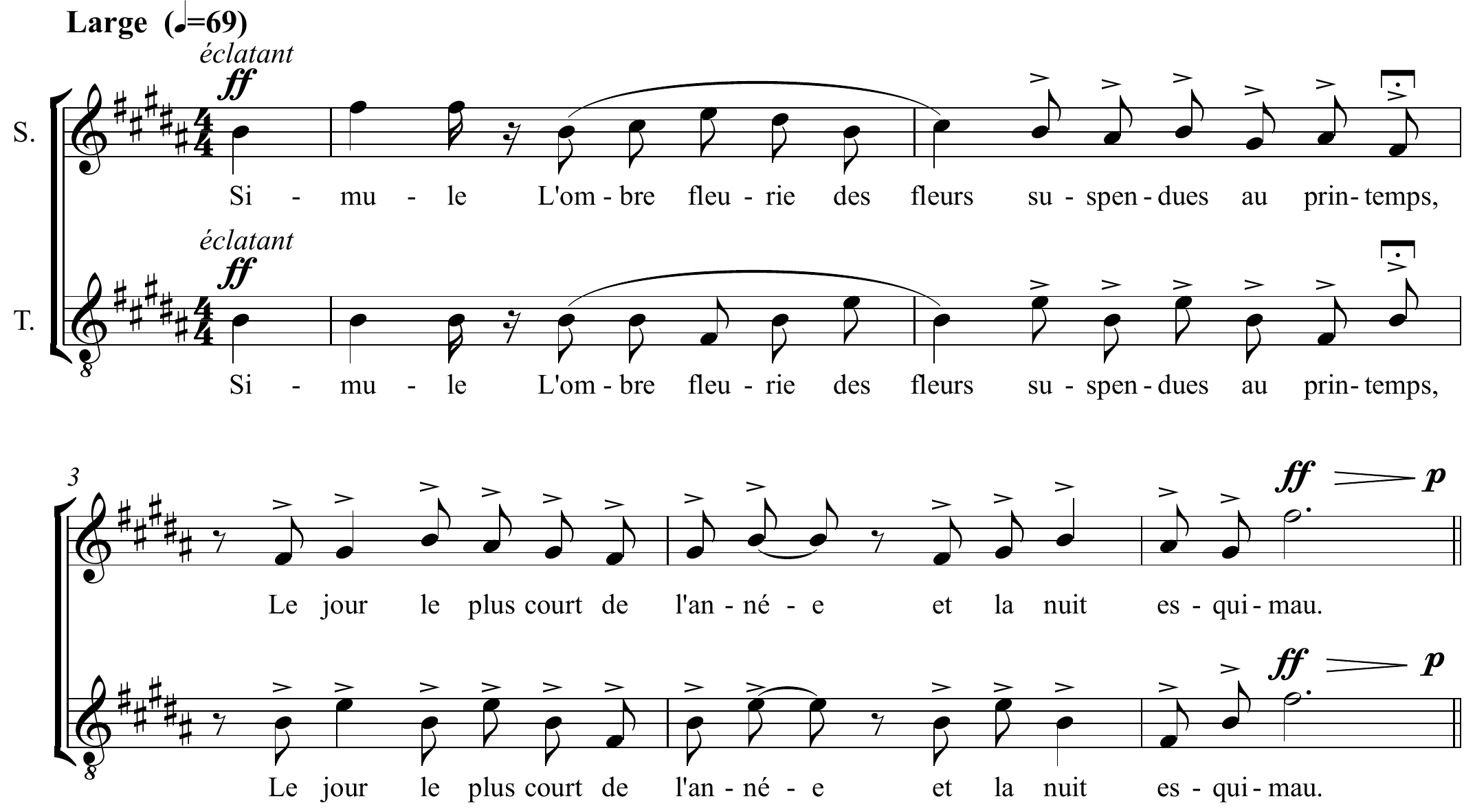 Francis Poulenc Tous les droits Original score page 1