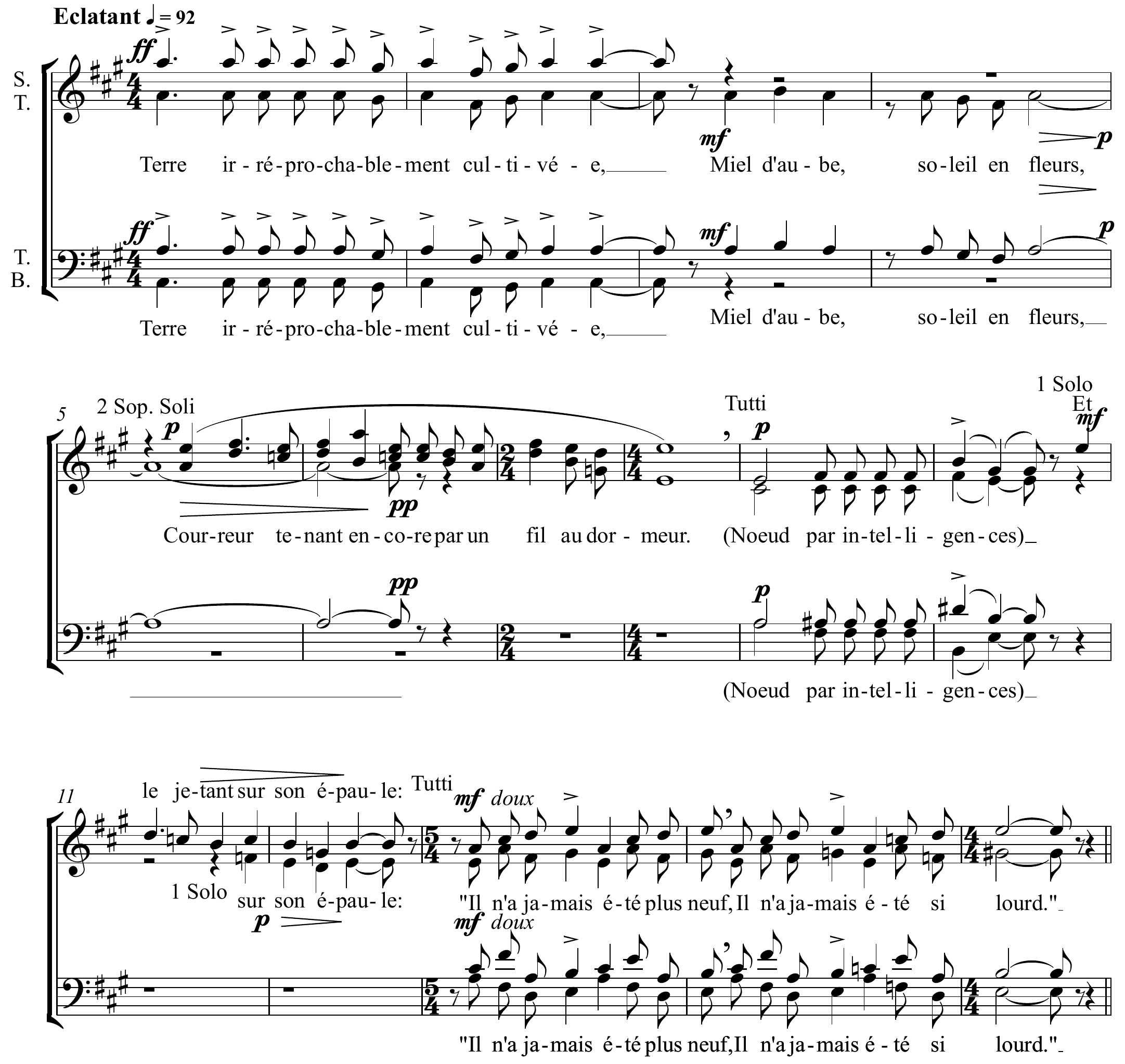 Francis Poulenc Luire Original score page 1