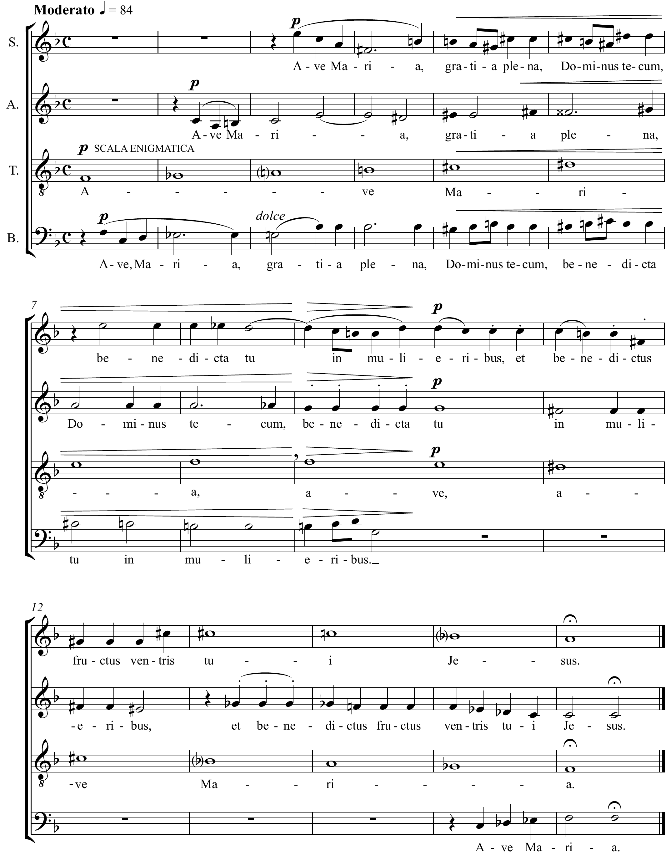 Giuseppe Verdi Ave Maria Original score page 1