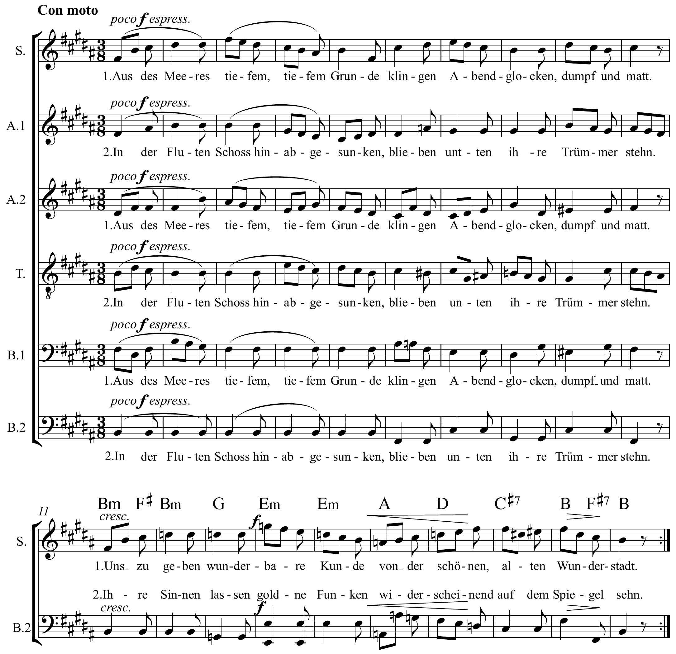 Johannes Brahms Vineta Original score page 1