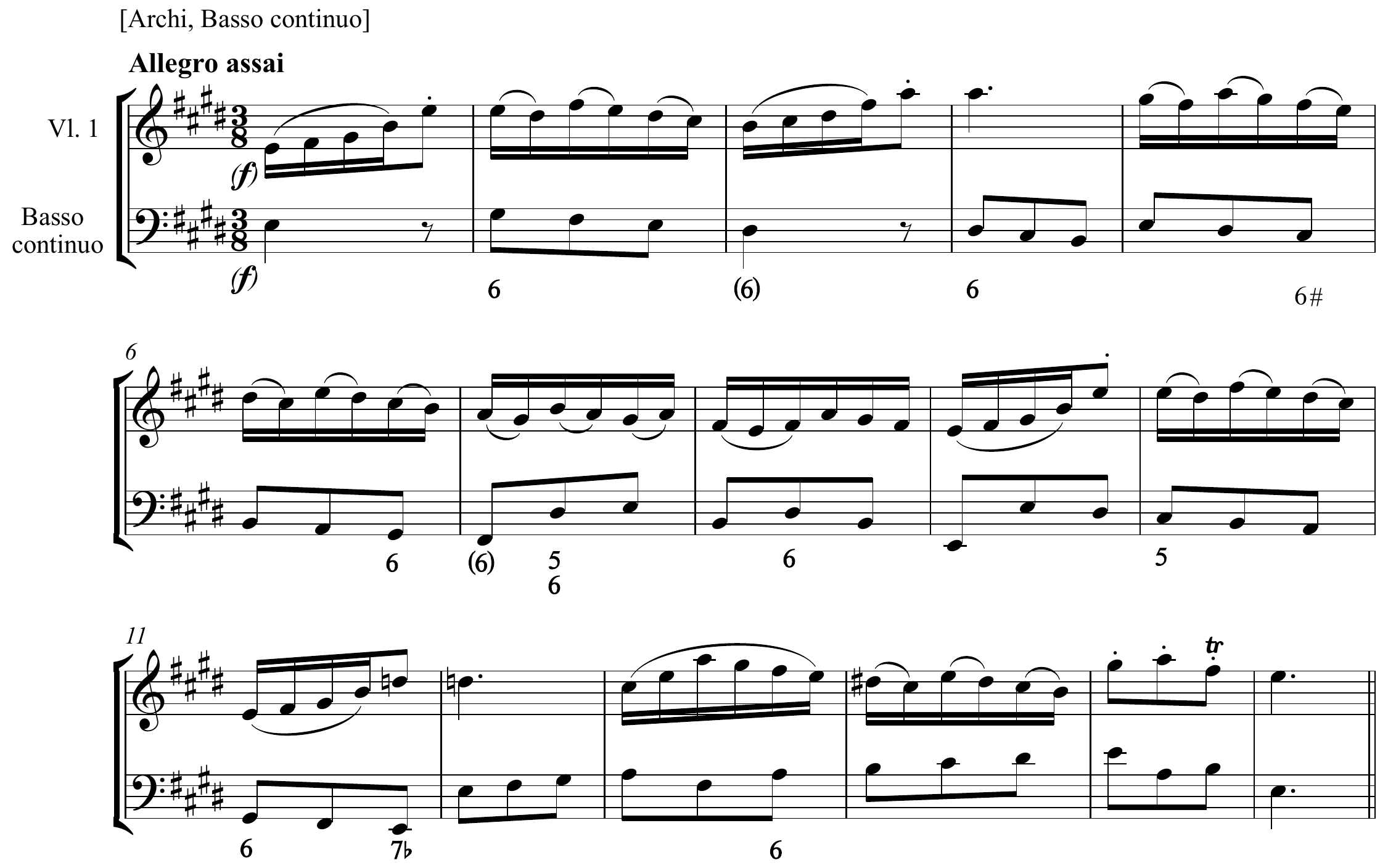 Johann Sebastian Bach Violin Concerto in E Major Original score page 1