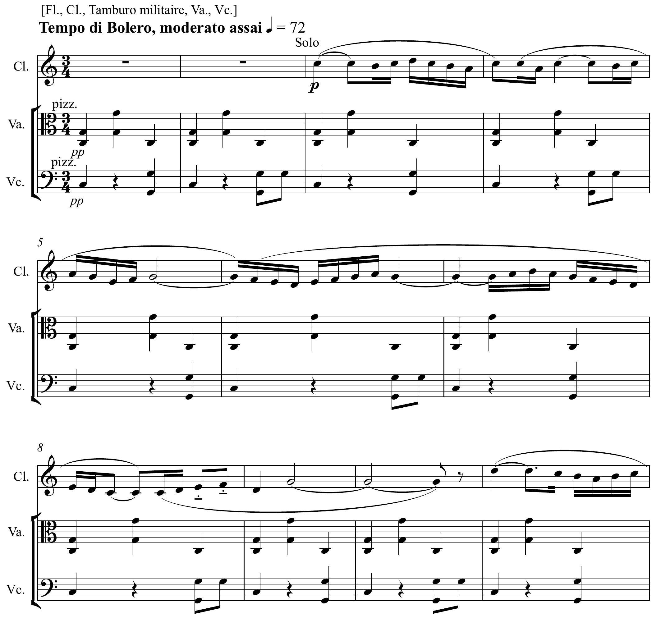 Maurice Ravel Bolero Original score page 1