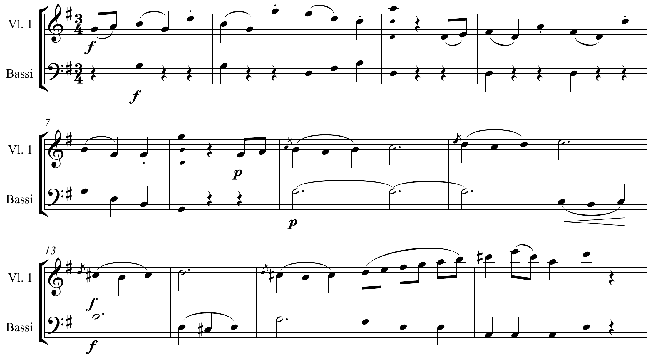Joseph Haydn Symphony No. 94 Original score page 1