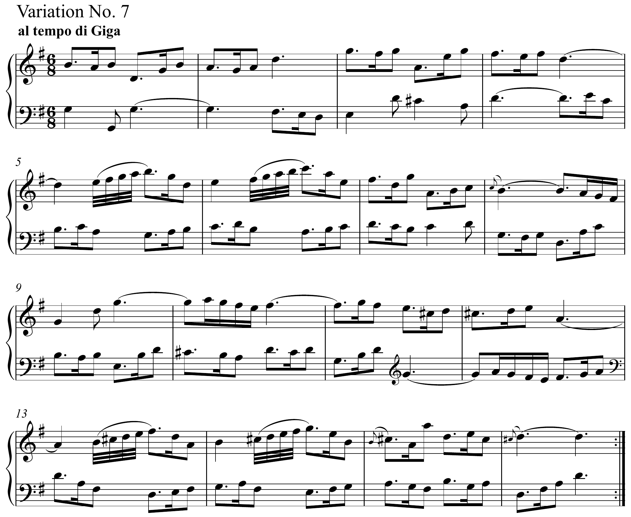 Johann Sebastian Bach Goldberg Variations Original score page 1