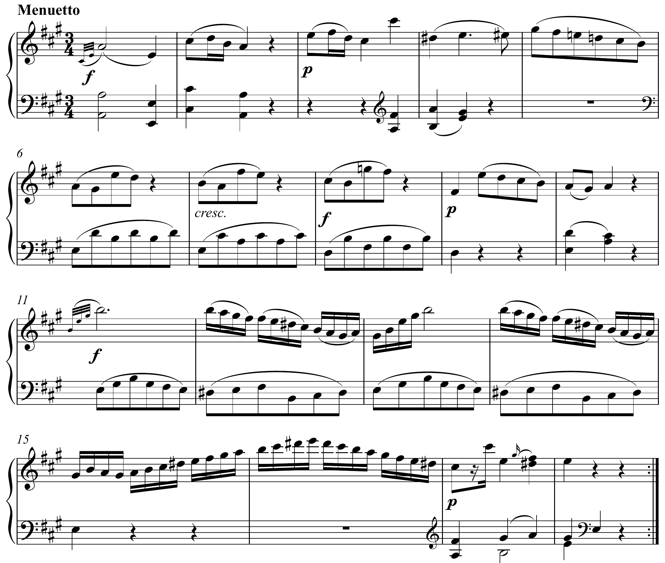 Wolfgang Amadeus Mozart Sonata in A Major, KV 331 Original score page 1