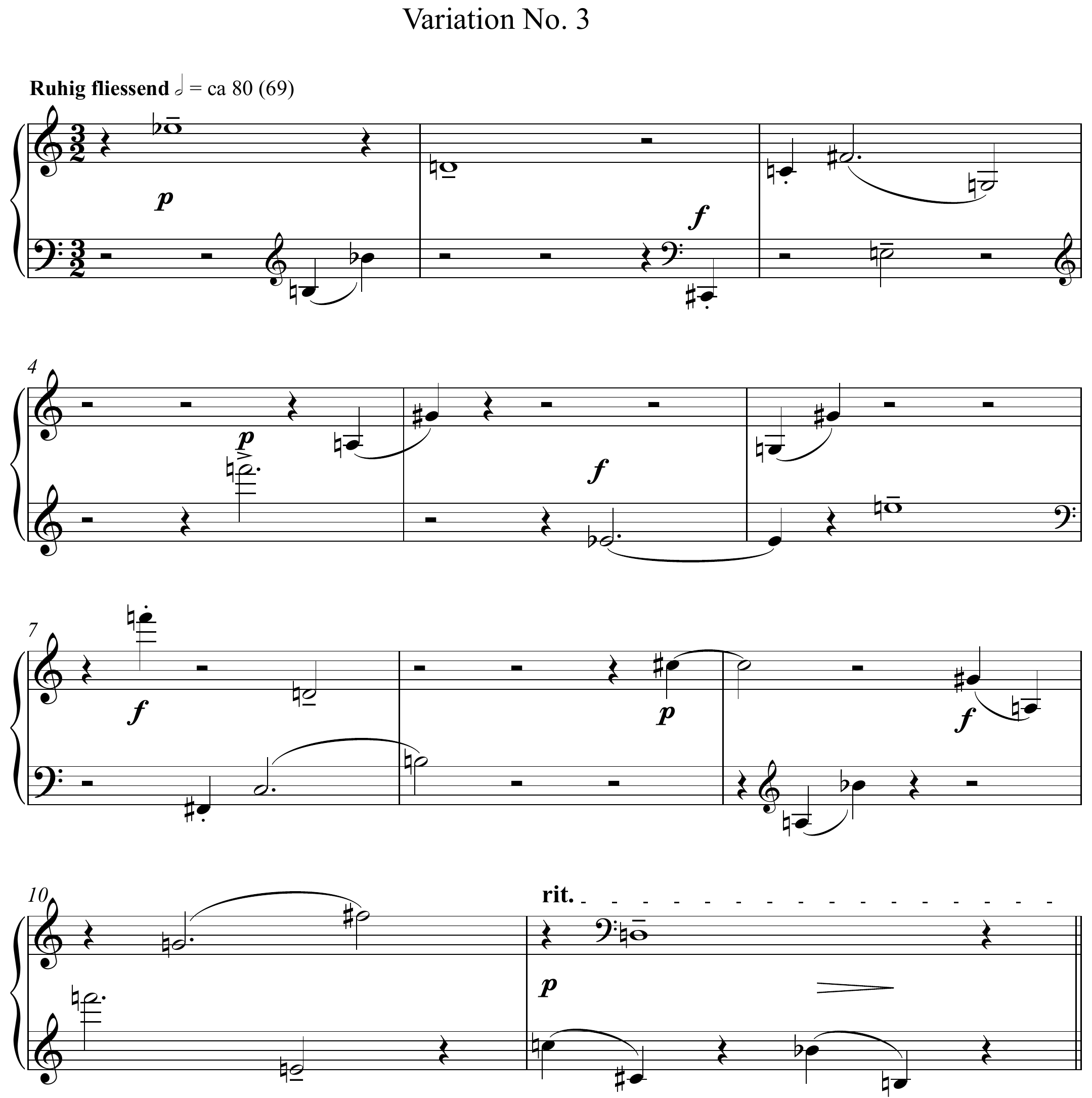 Anton Webern Variations, Op. 27 Original score page 1