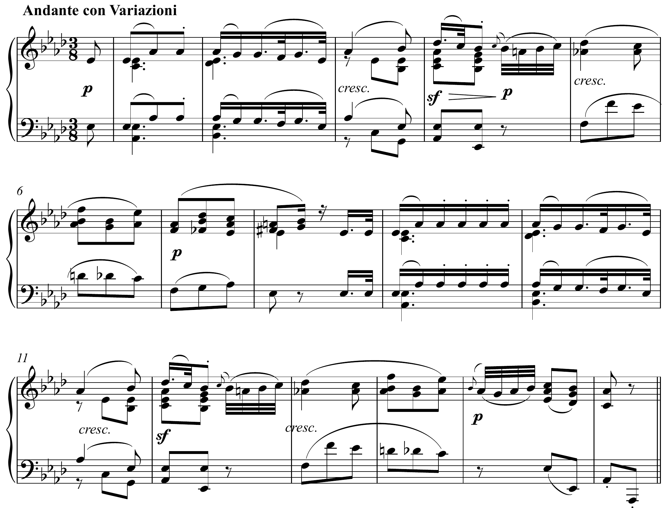 Ludwig van Beethoven Sonata No. 12 Original score page 1