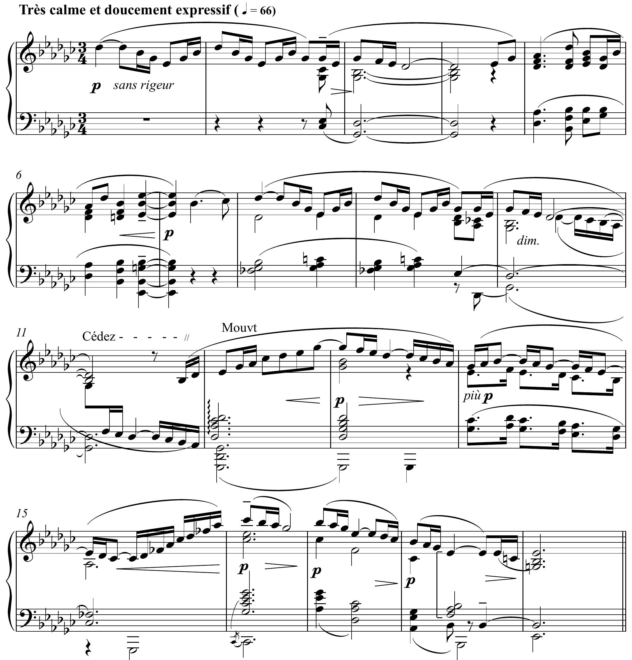 Claude Debussy Preludes Vol. 1, No. 8 Original score page 1