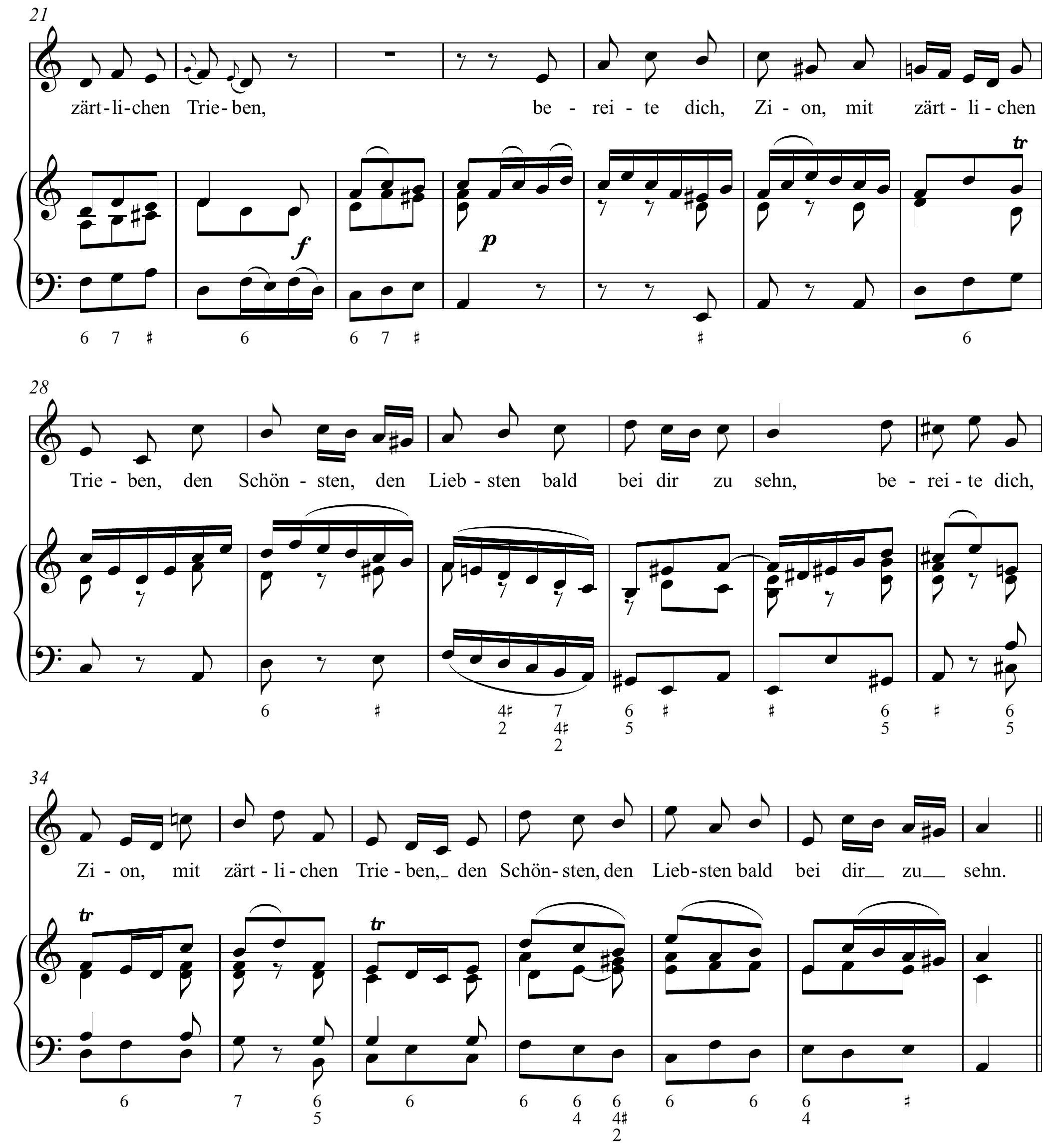 Johann Sebastian Bach Bereite dich Zion Original score page 2