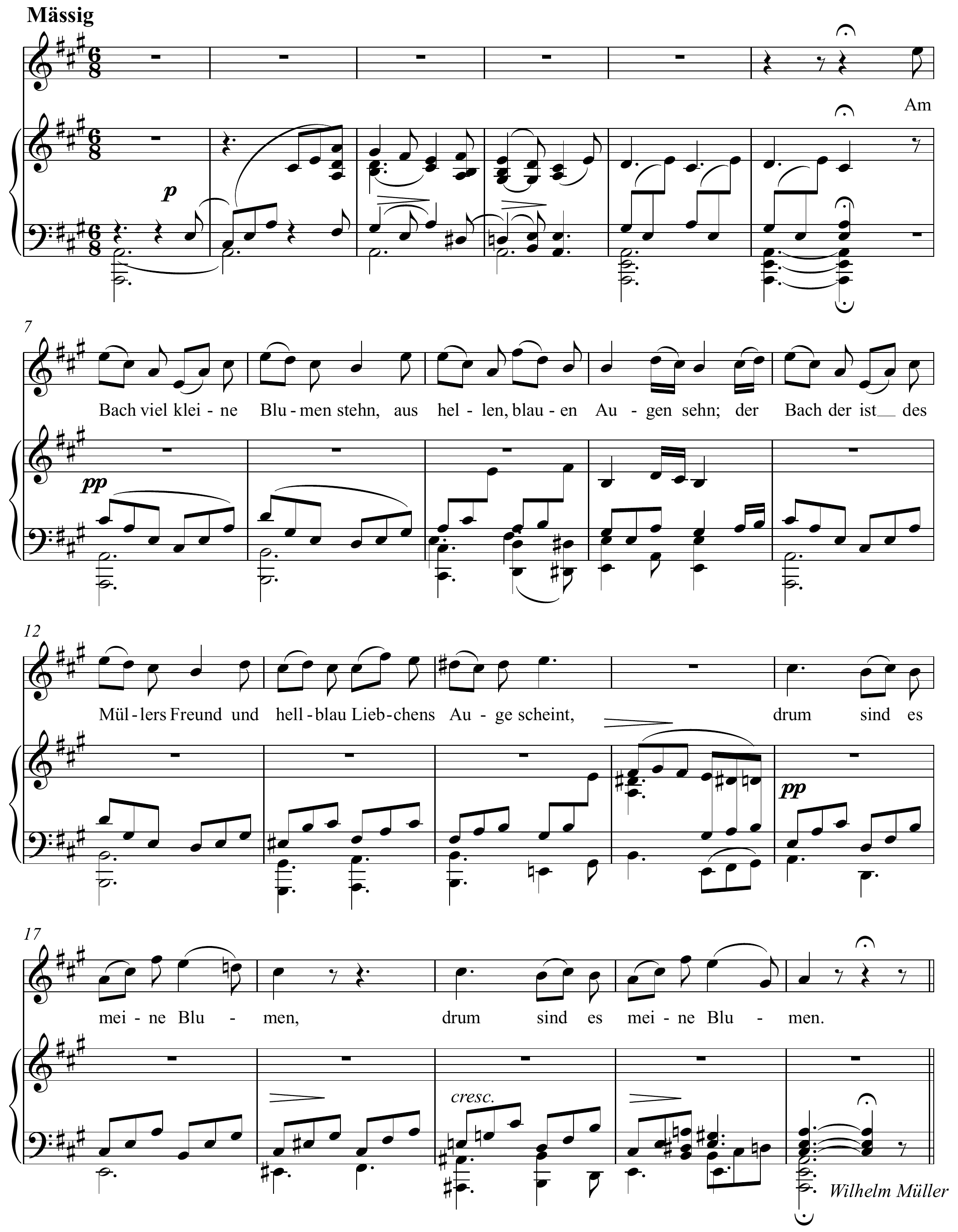 Franz Schubert Des Müllers Blumen Original score page 1