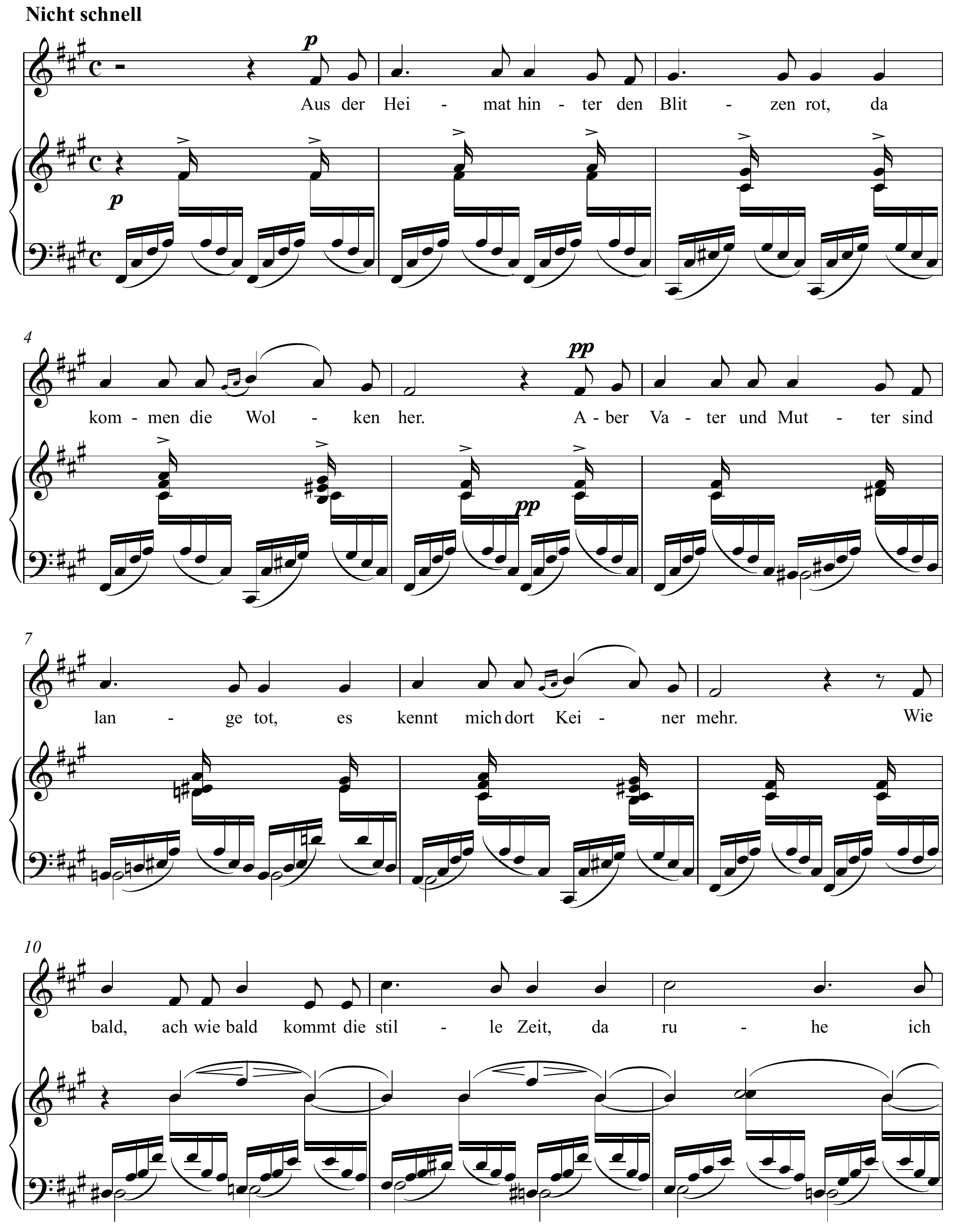 Robert Schumann In der Fremde Original score page 1