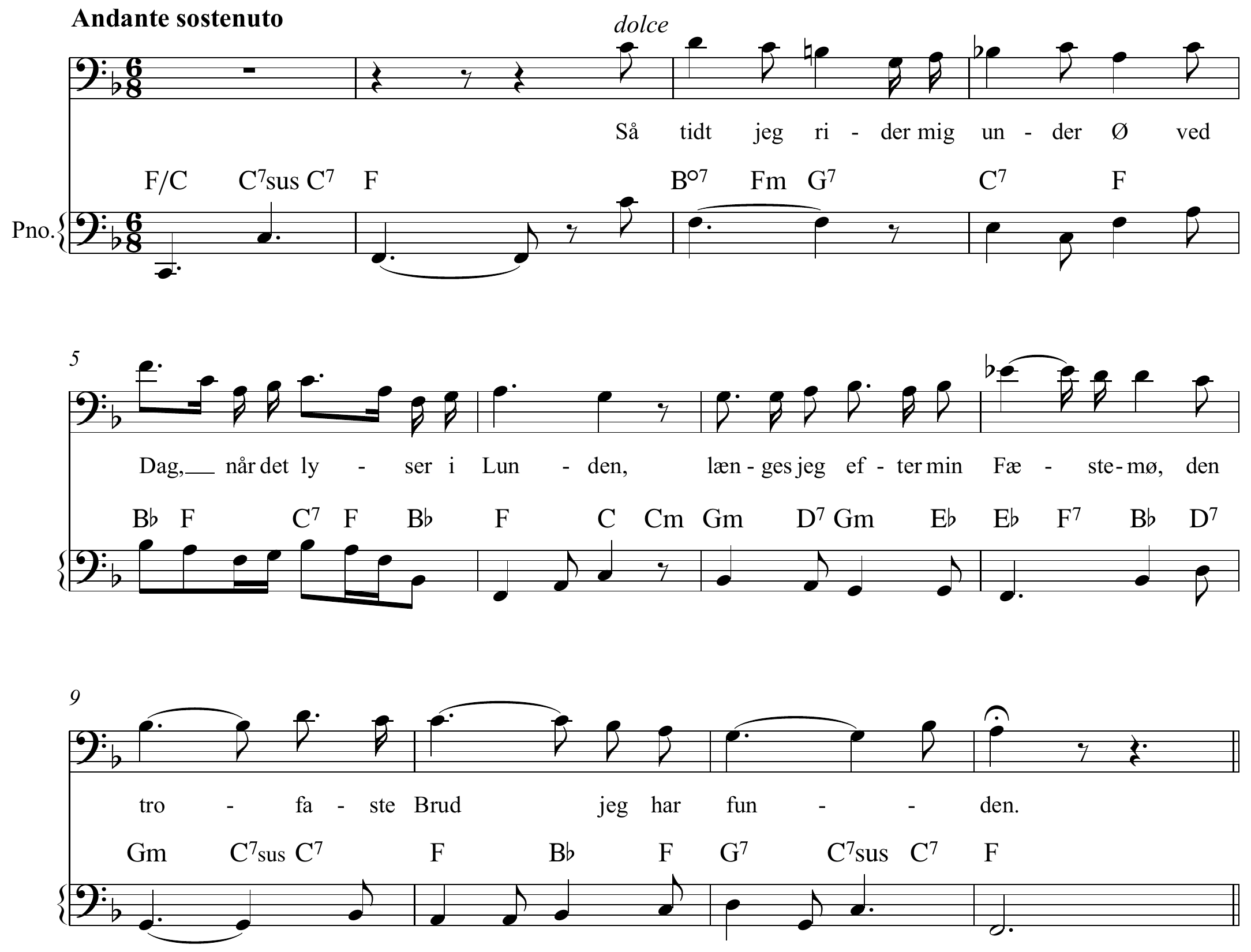 Niels W. Gade Hr. Olufs Ballade Original score page 1